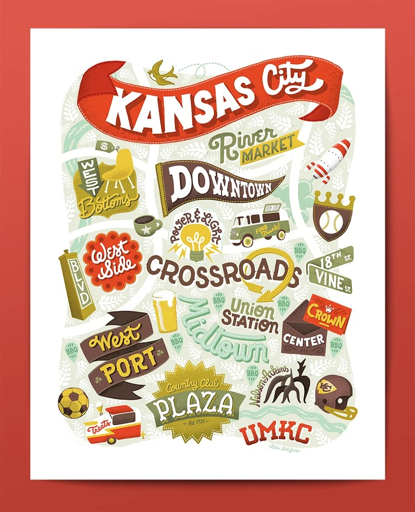 Kansas City Map Art Print