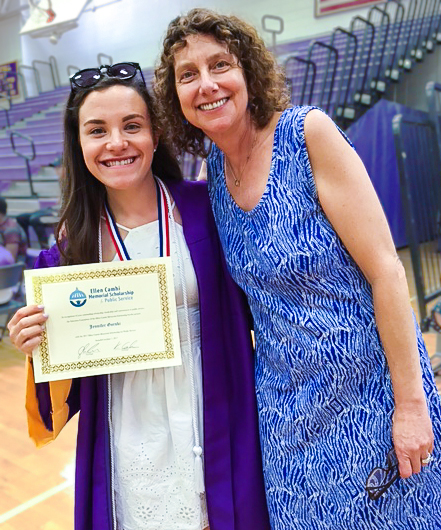 Jennifer Gorski (L) with guidance counselor Melissa Dunsmore