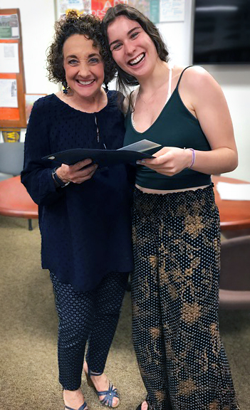 Mariel Barocas (r) with Head Guidance counselor Geraldine Nuzzo