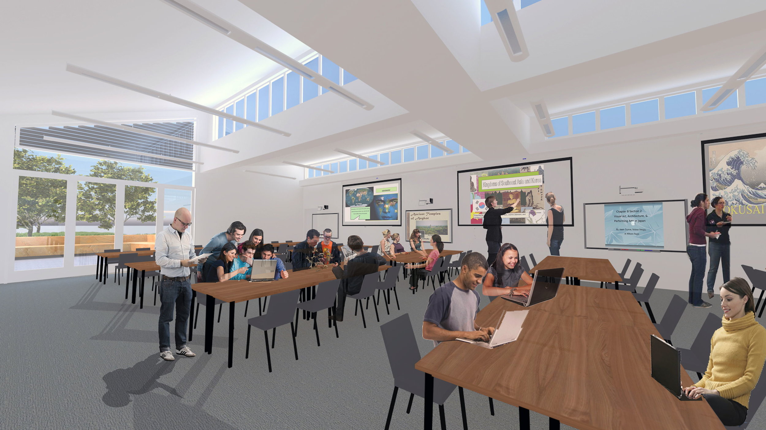 Interior with learning studios joined