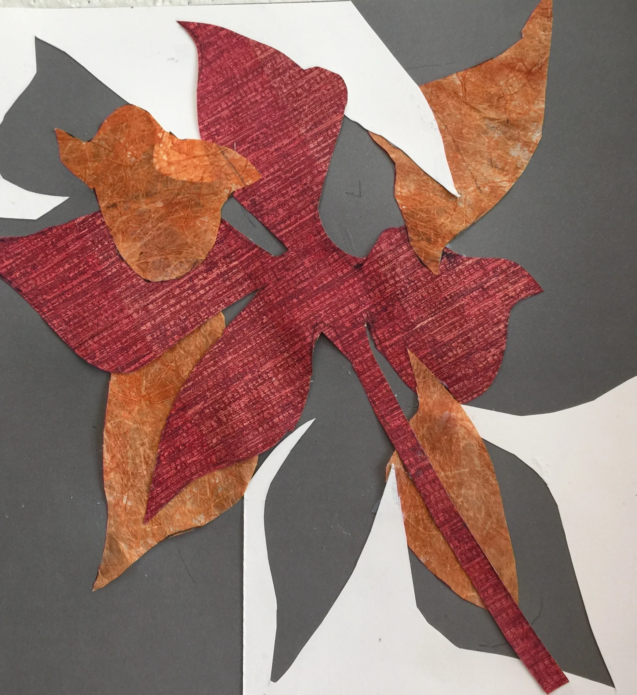 Paris Leaves Fall 2016 Cut out paper, special French dyes on paper 12" x 12"