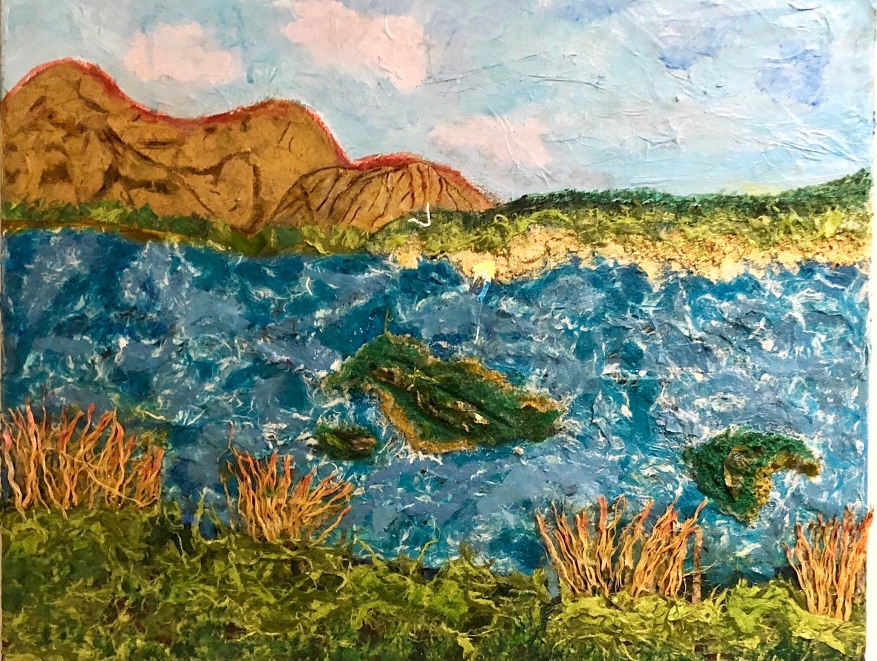 Magical Mystical Sunset 2018 Variety of torn papers 12” x 16”