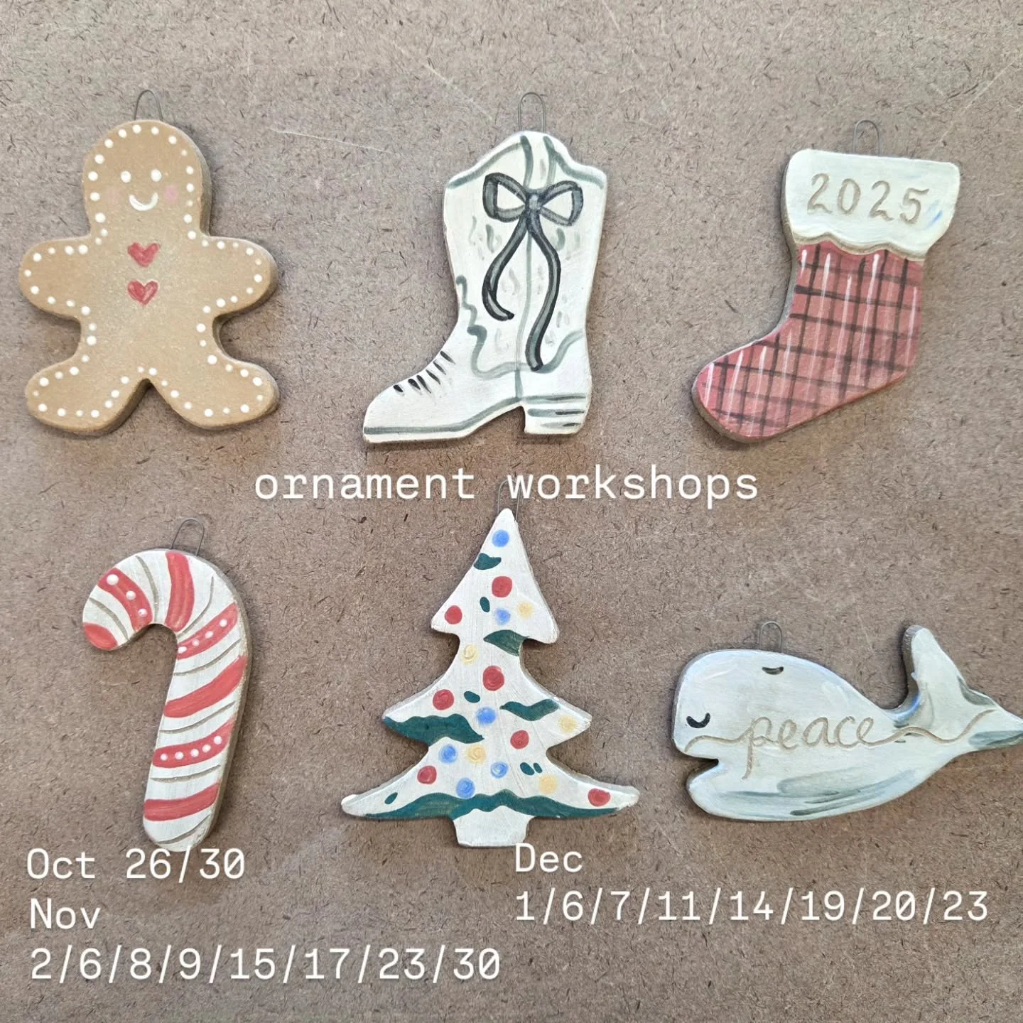 It might /feel/ early for Christmas ornaments, BUT! The pottery process requires planning ahead 😉 paint your ornaments now, celebrate your fall festivities, and then have them done with perfect timing to hang them on your tree!