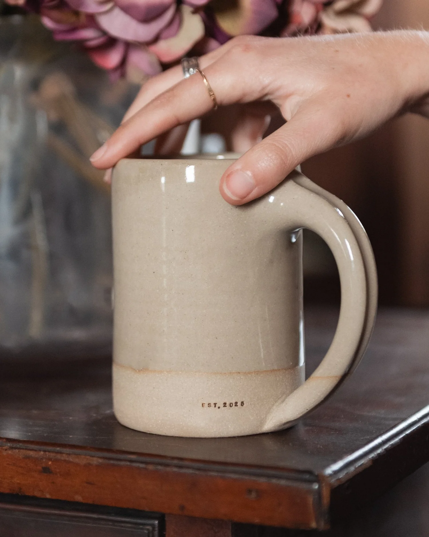Custom Stamped Mug  Handmade Personalized Ceramic Mug  Jars of Dust