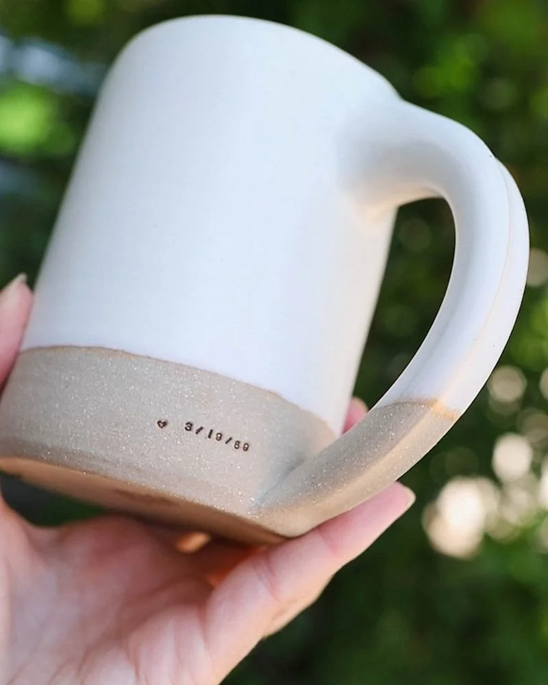 Custom Stamped Mug  Handmade Personalized Ceramic Mug  Jars of Dust
