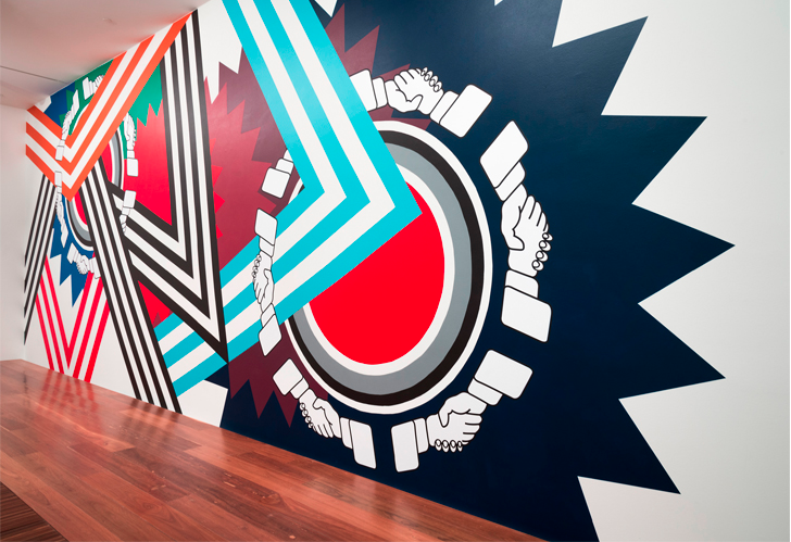 Tully Moore at Melbourne Now, NGV, 2013-14, synthetic polymer paint & vinyl.