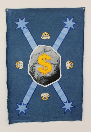 Australian Mining Federation, Denimism @West Space. Oil on denim, 2012