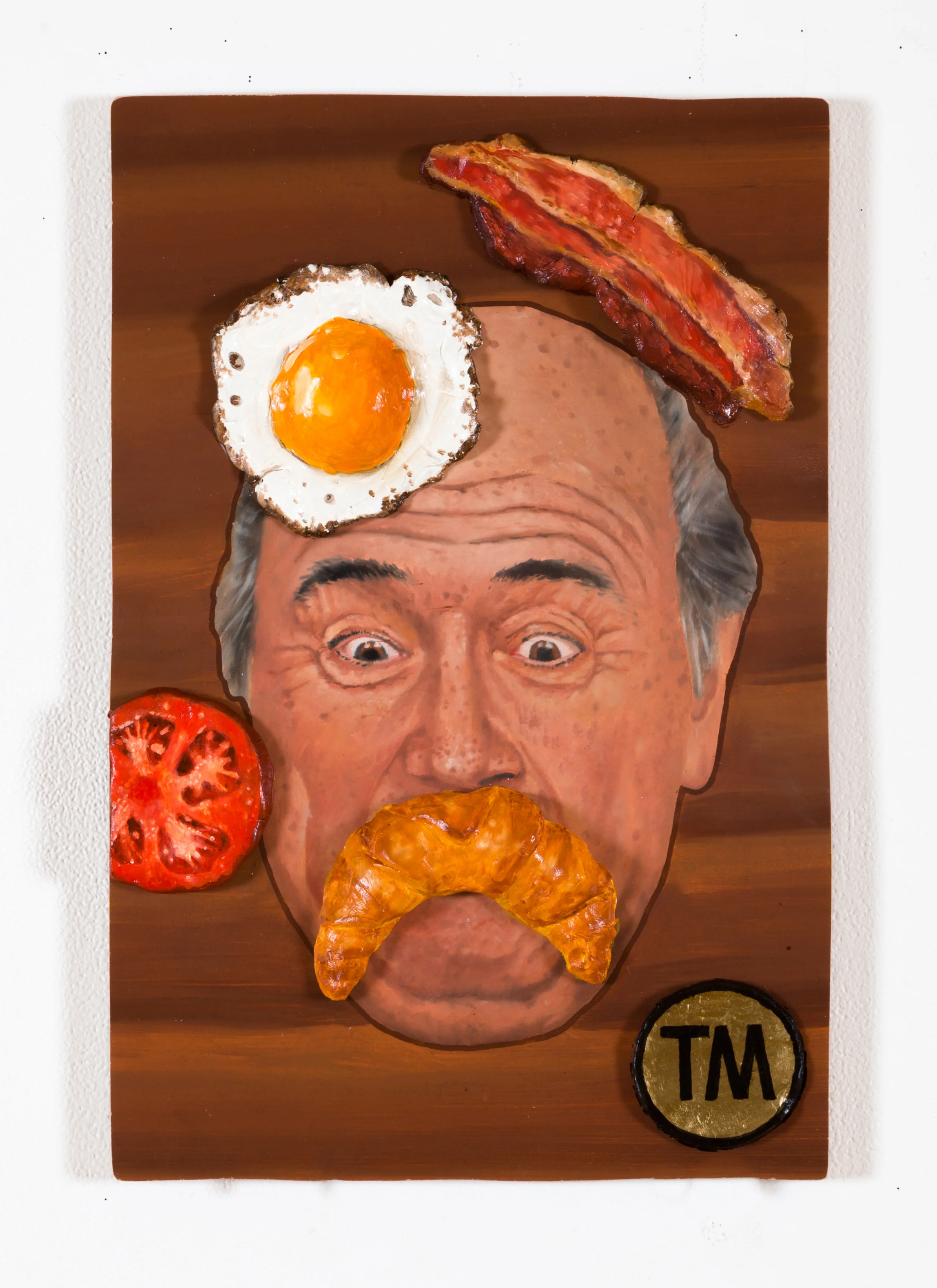 Sepp Blatter Platter, @West Space Fundraiser, oil on board and clay 2014/15. Photograph taken by Christo Crocker