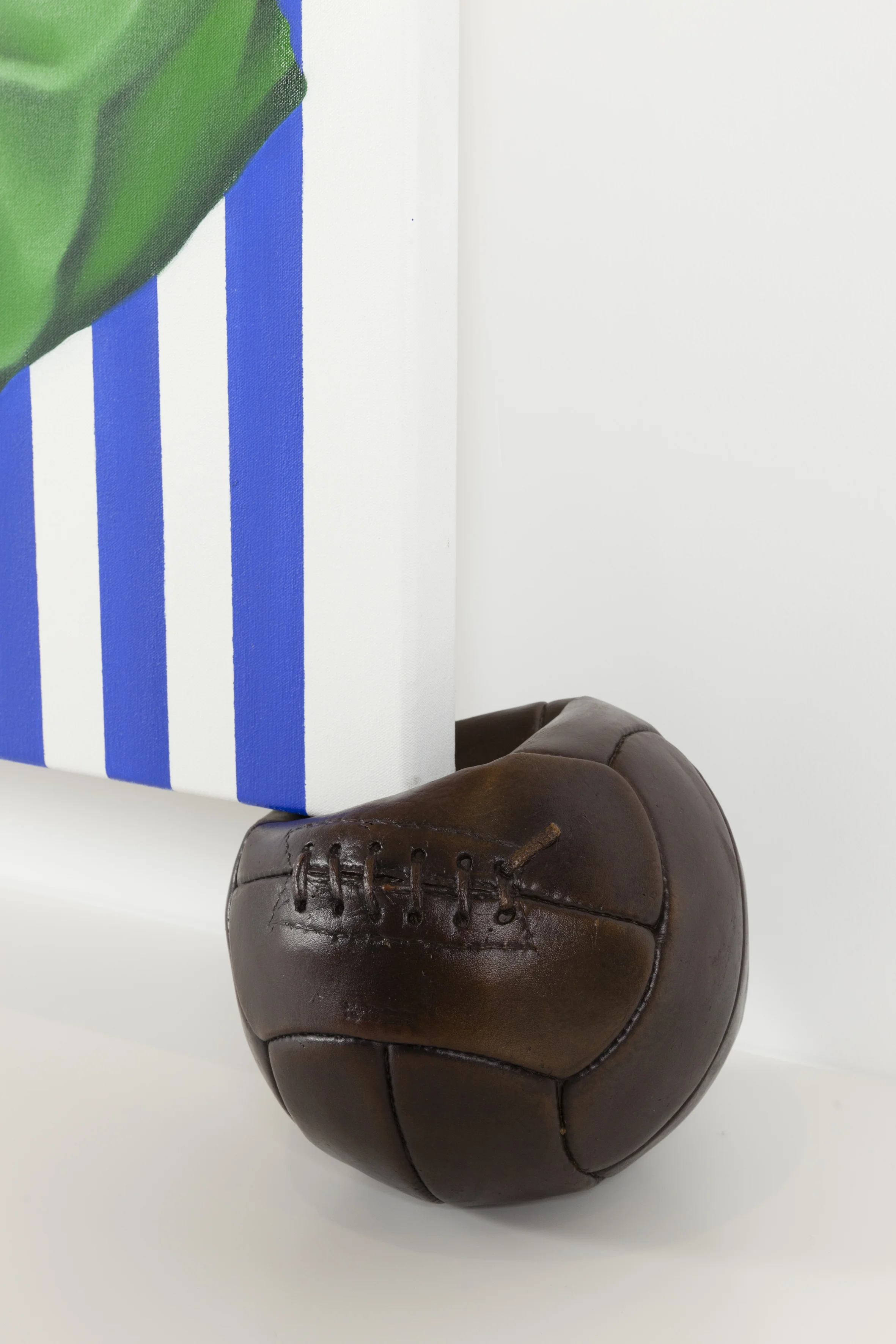Copa close up, (Artbank/Gertrude Contemporary commission) 2015. Oil on canvas, cast bronze football.