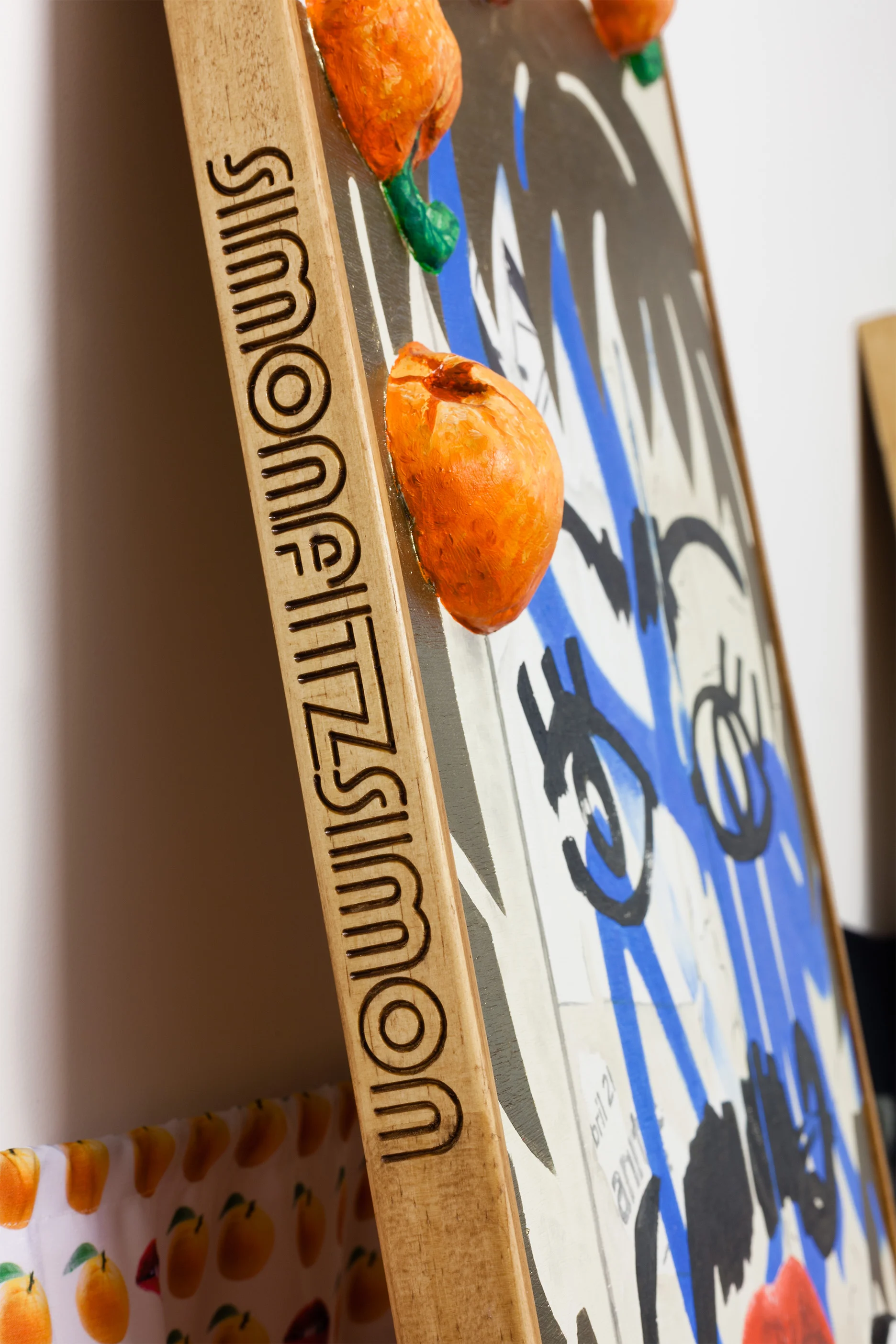 'Valencian Spy' detail, oil on clay & board, timber, digital print. 2015. Photo courtesy of Taryn Ellis