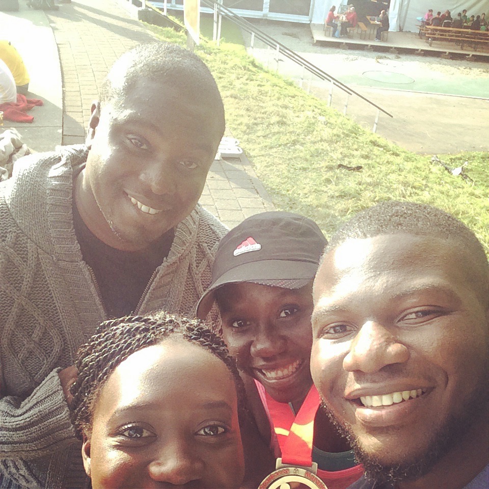 My sister and her boyfriend flew in from Nigeria to support me! My then-fiancé (now husband) took time off from his MBA program in England and drove us from Geneva to Germany!