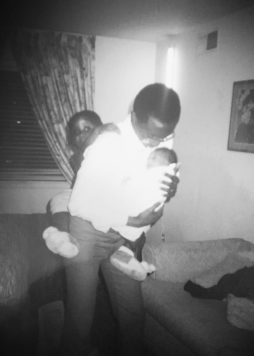 My Father with my newborn sister and I, in our small apartment in Virginia Beach. We didn't have a lot, but we were very rich.