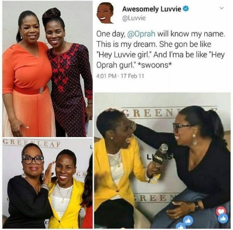 @Luvvie posted the tweet above in 2011 and her dream came true in 2016! Photo Credit: Bella Naija