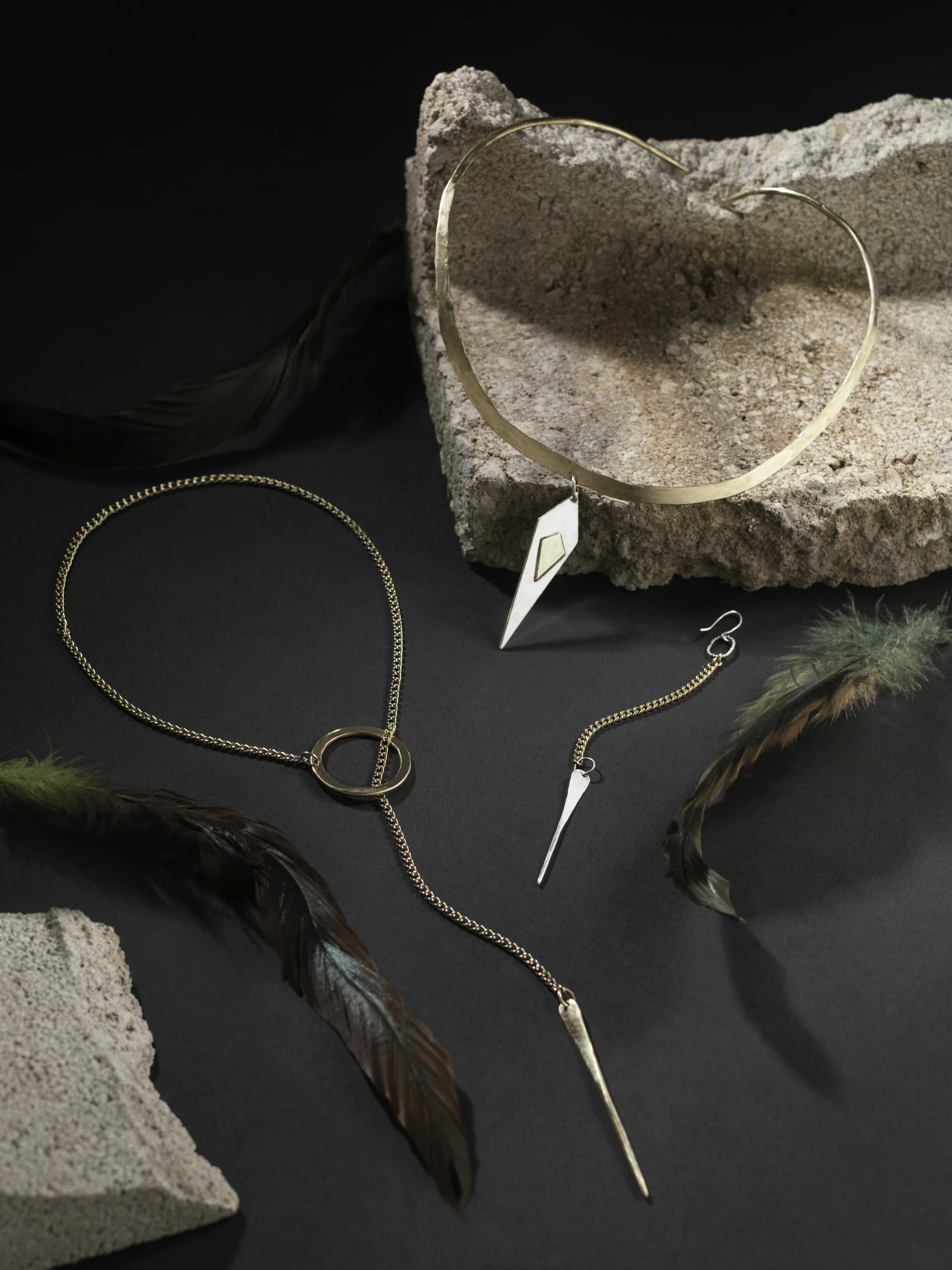 Pendant Chain Neckless, Neckless, and Earing