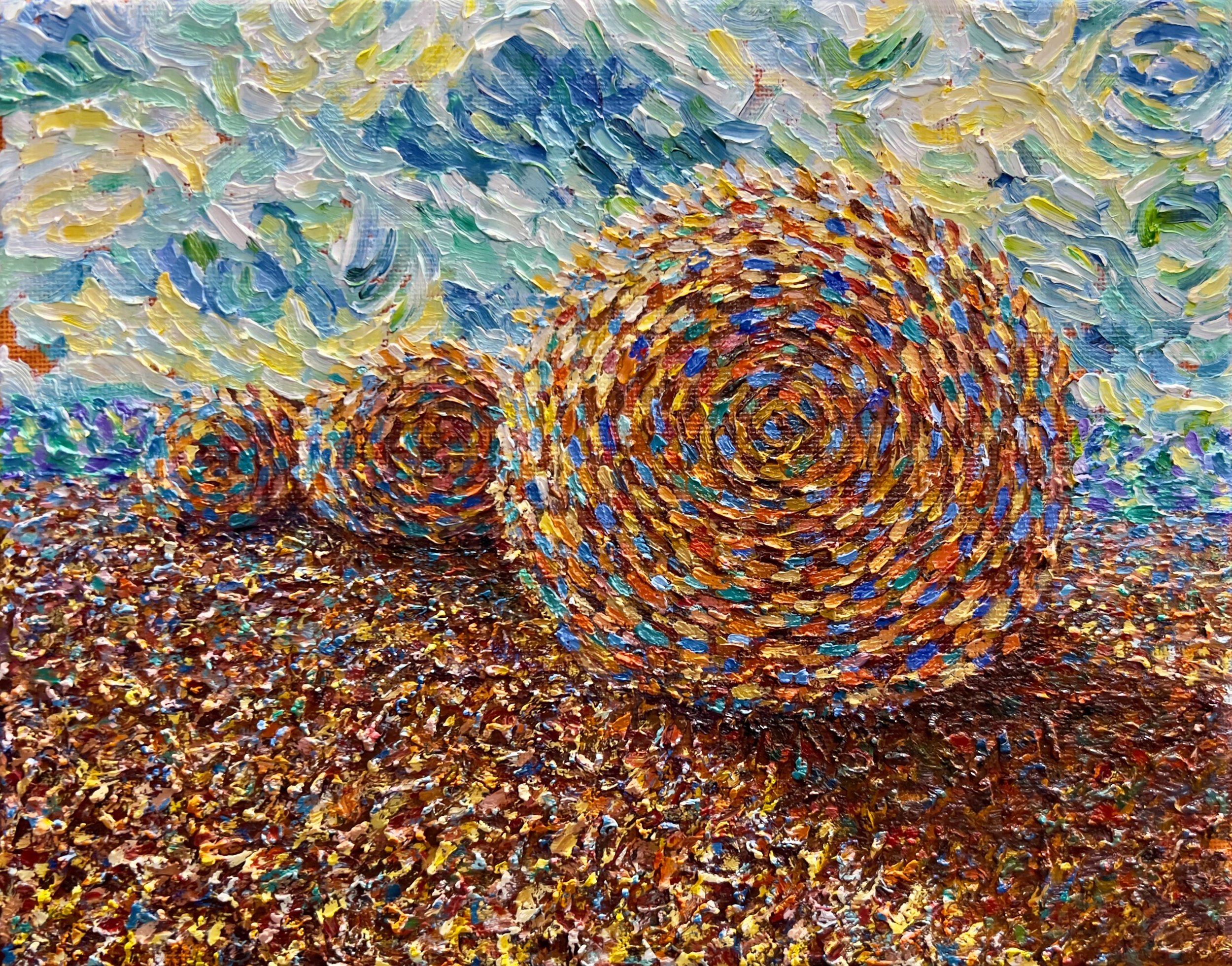 Hay Bales Study 9" x 12"