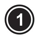 Number 1 inside a black circle