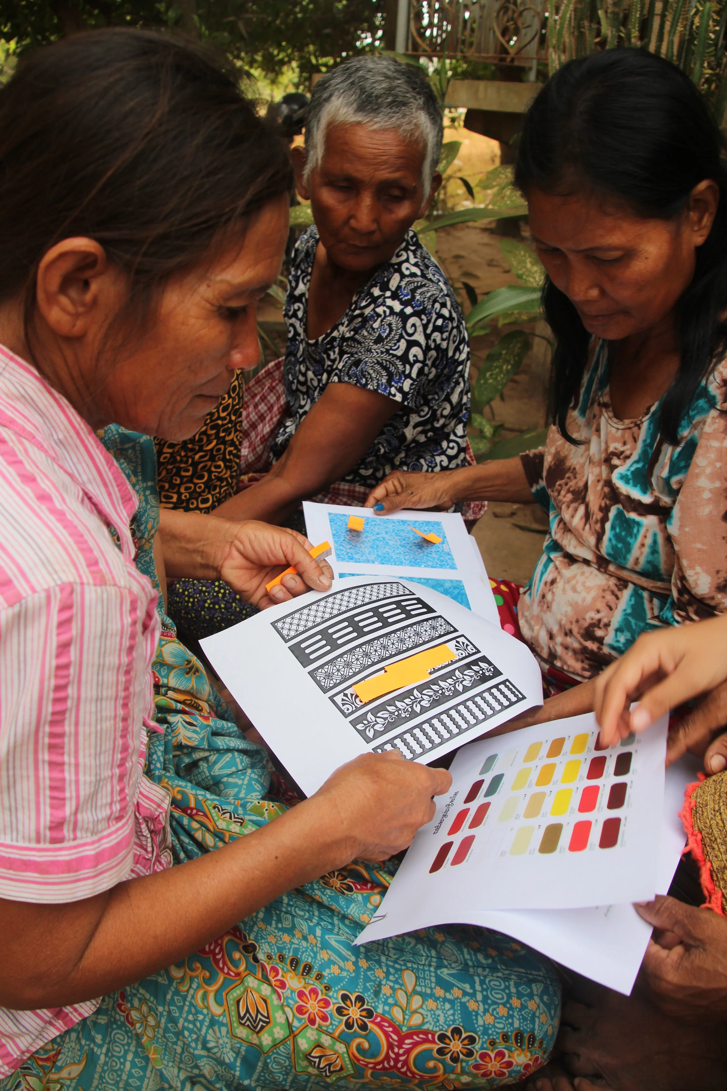 Focus group participants selecting interior design features