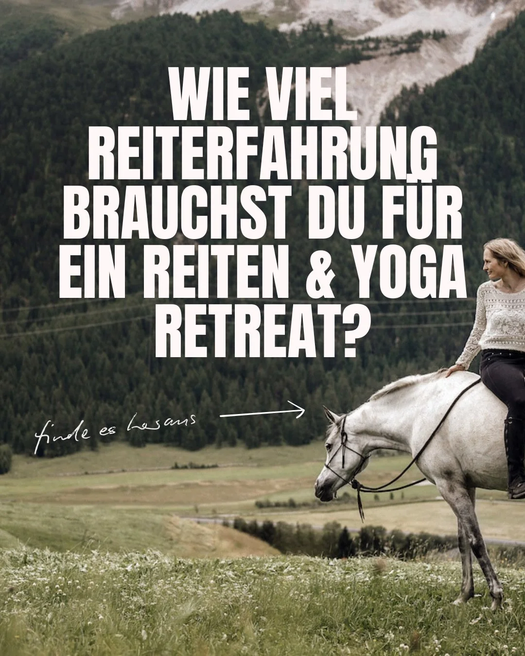 Wie viel Reiterfahrung brauchst du wirklich f&uuml;r ein Retreat mit uns? 🏇🏻

Die Antwort ist ehrlich: Es kommt darauf an &ndash; auf das Retreat, das du w&auml;hlst.

Wir bieten Retreats f&uuml;r verschiedene Levels an. F&uuml;r manche brauchst du