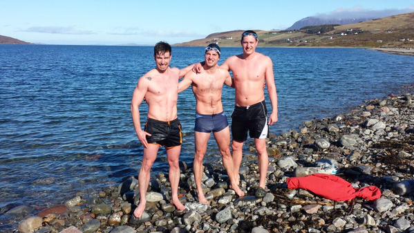 Training for the swim in Ullapool, Scotland