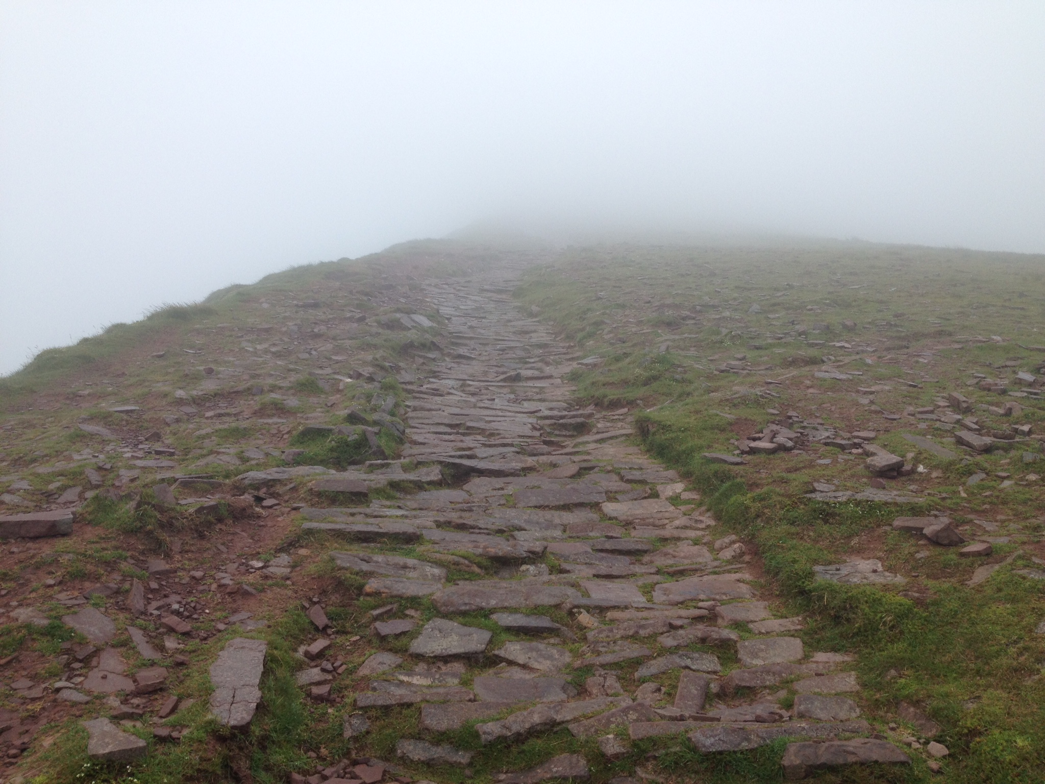 View (or rather lack of view!) on the ascent to Corn Du.