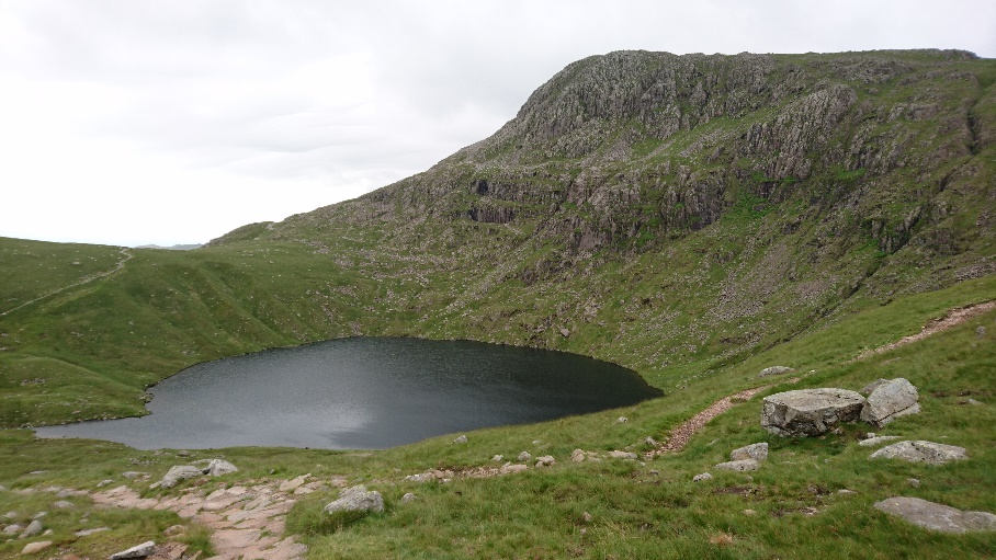 Walking by Angle Tarn on the way to High Raise