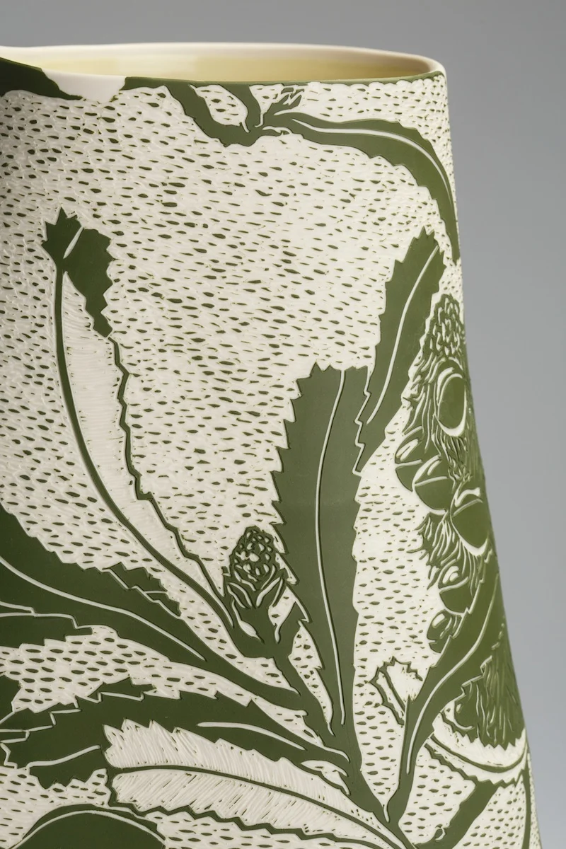 Banksia serrata , 2016. Porcelain, sgraffito. Winner of the inaugural Klytie Pate People's Choice Award
