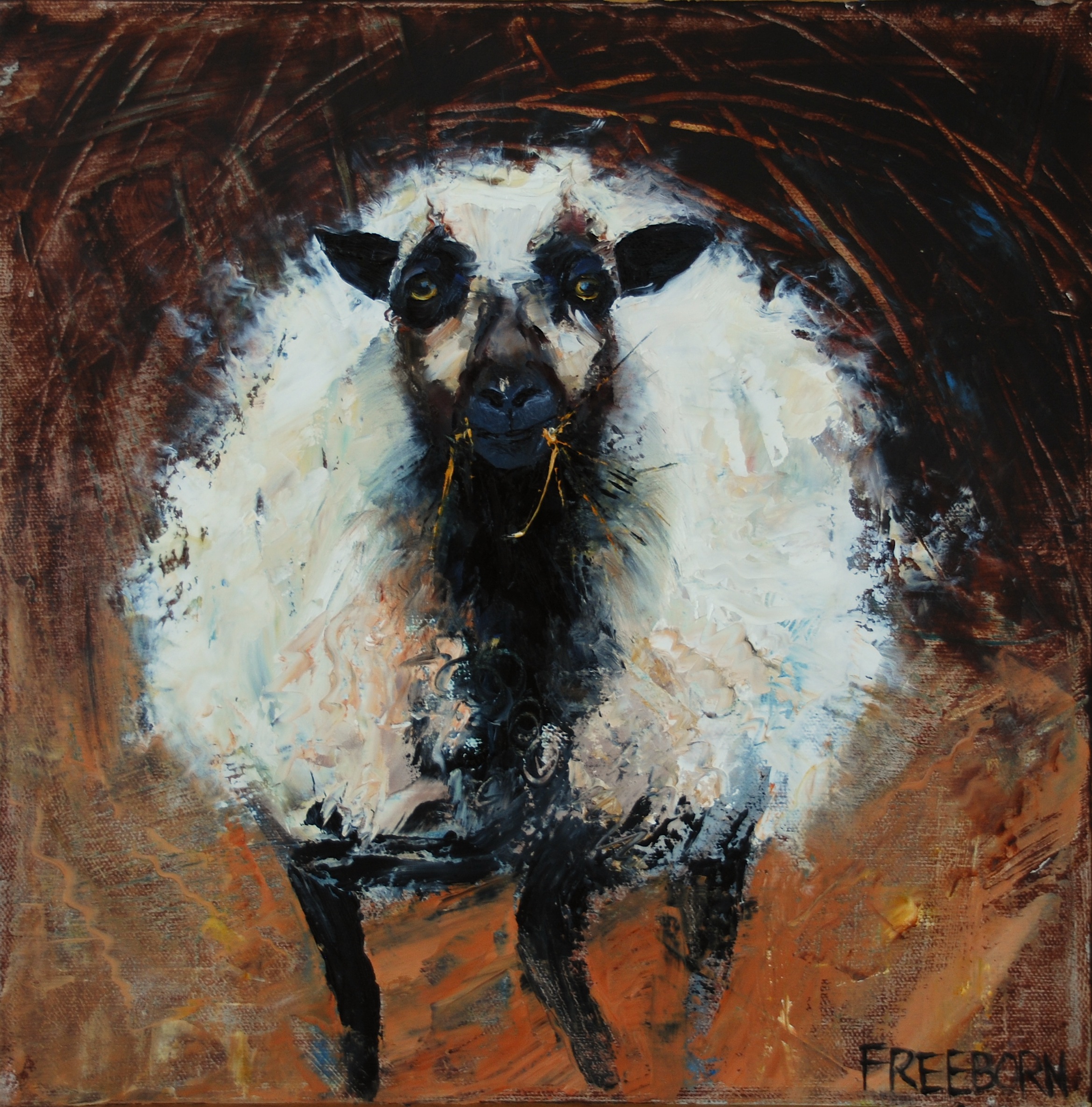 Haybelly, oil cold wax and glazing on canvas, SOLD