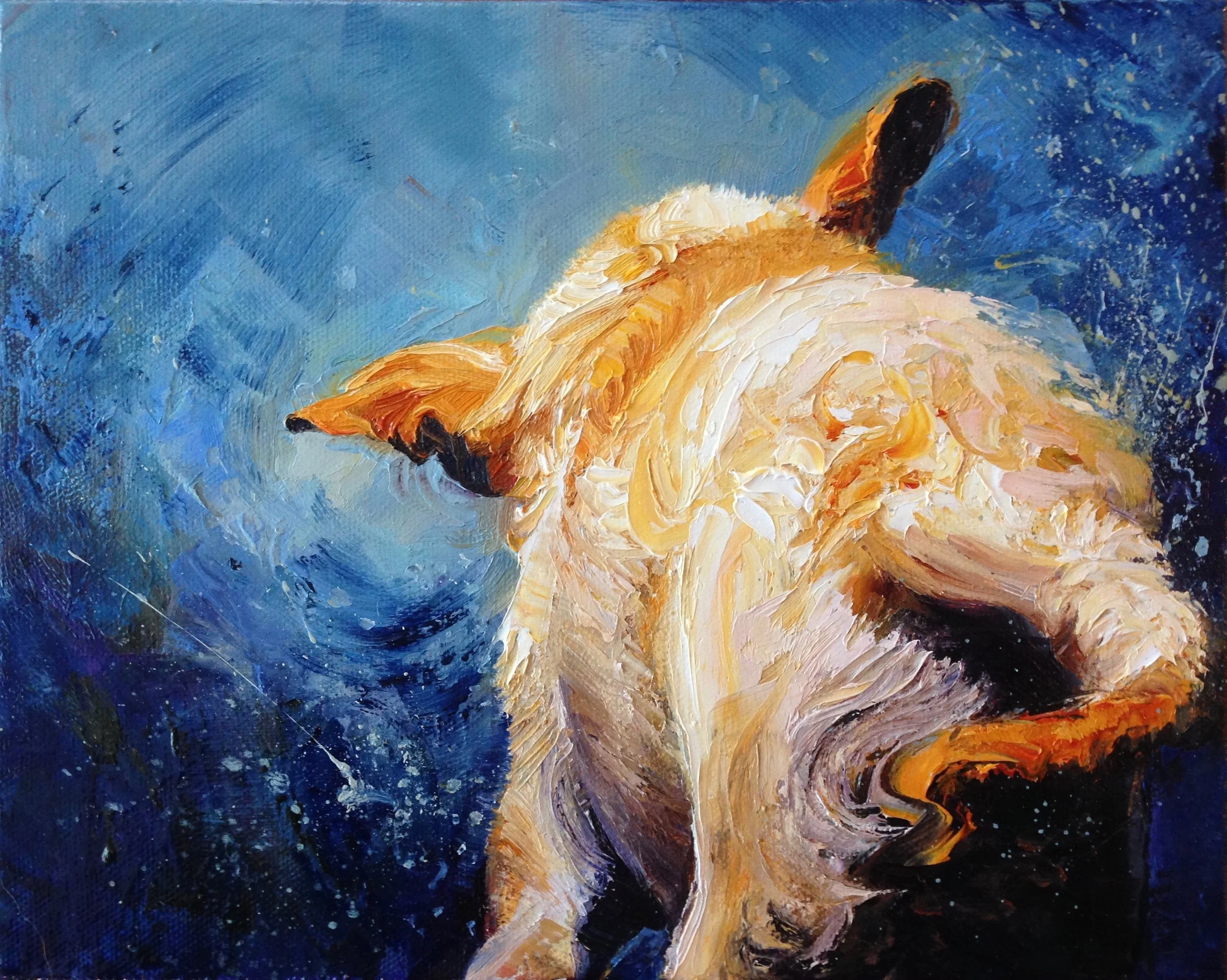 Shake It Off!, 8" x 10" oil on canvas, SOLD