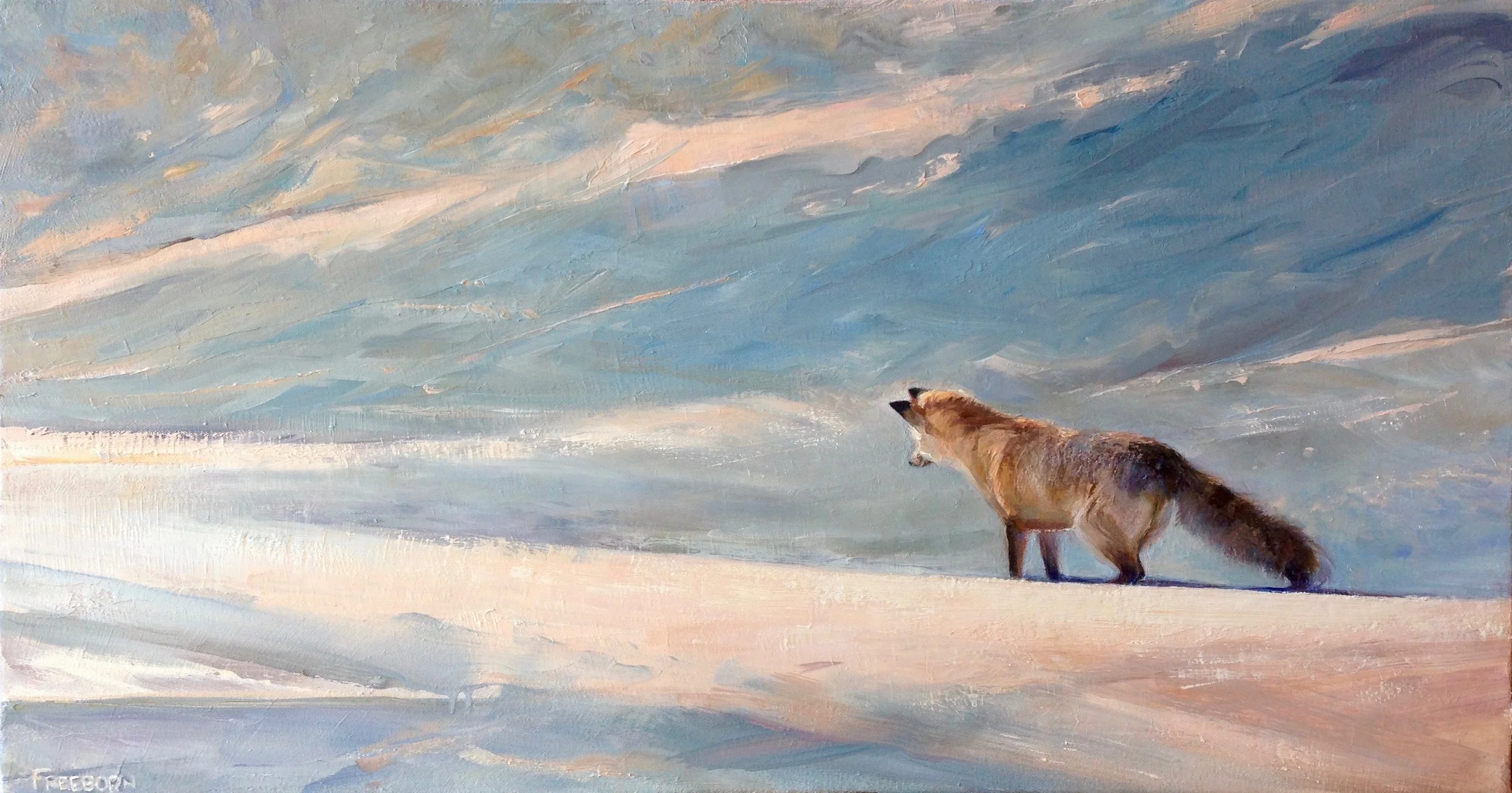 White Noise, 18" x 34" oil on canvas, framed, SOLD