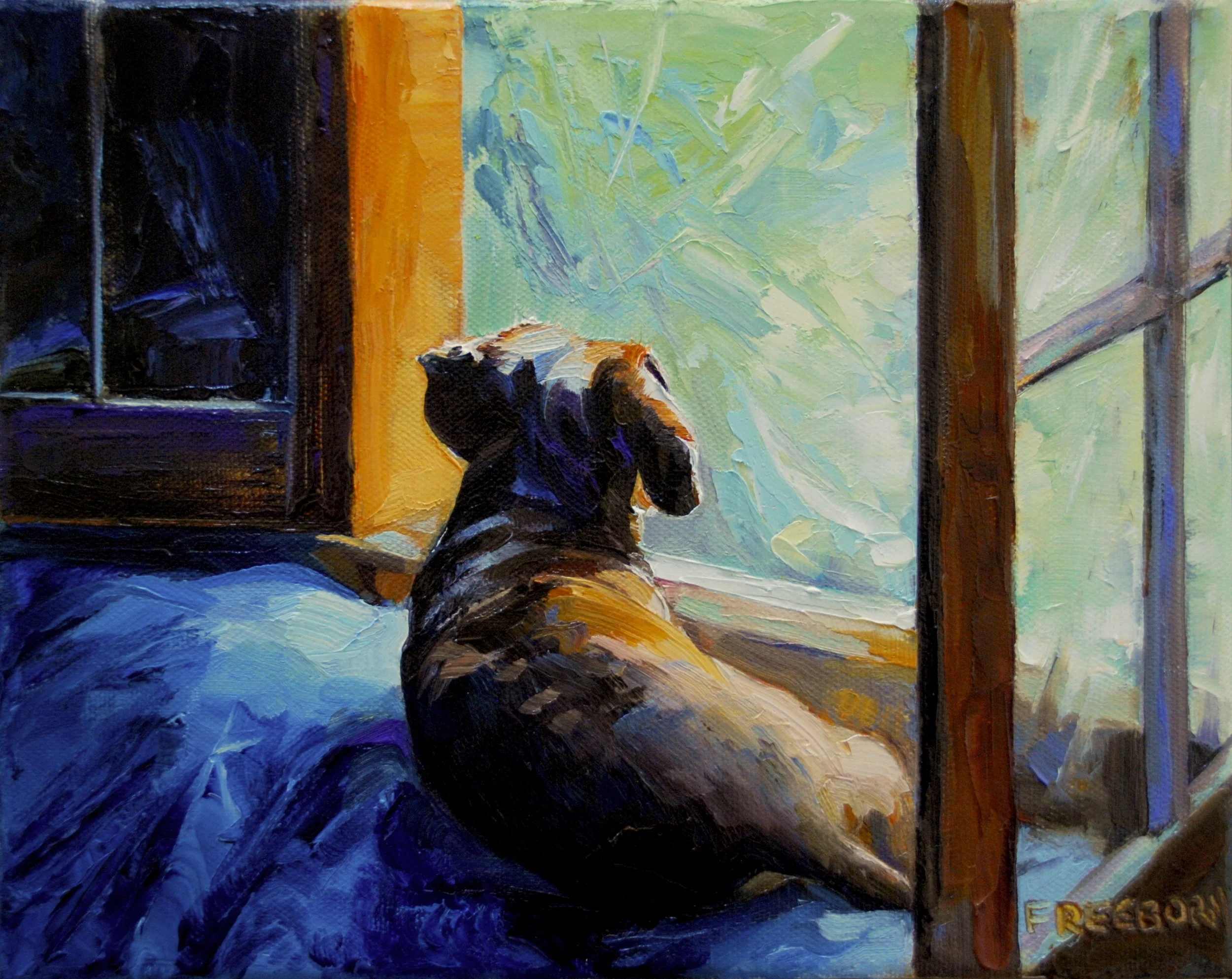 Summer Perch, 8" x 10" oil on canvas, framed, SOLD