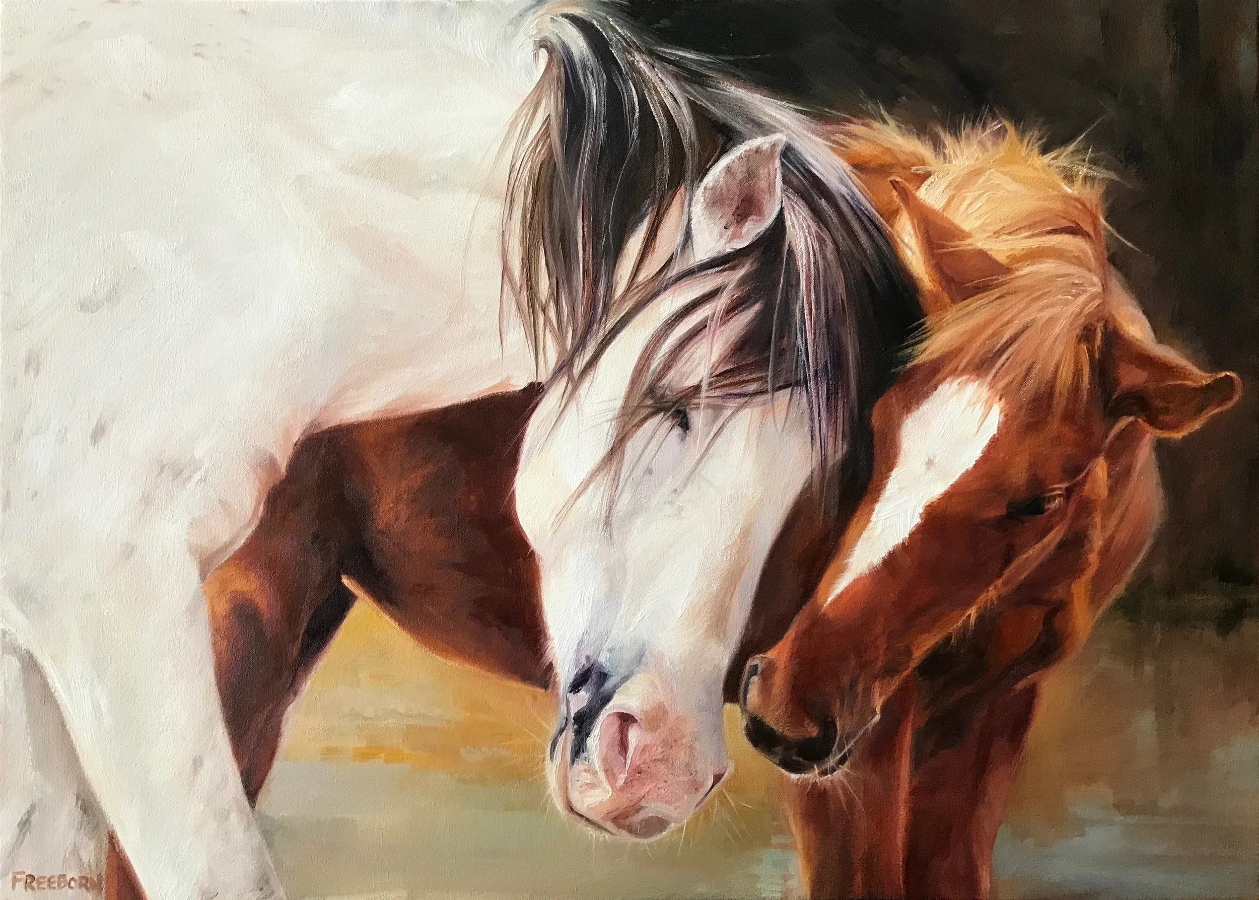 Salt River Stallion With His Son, 23" x 32" oil on canvas, SOLD