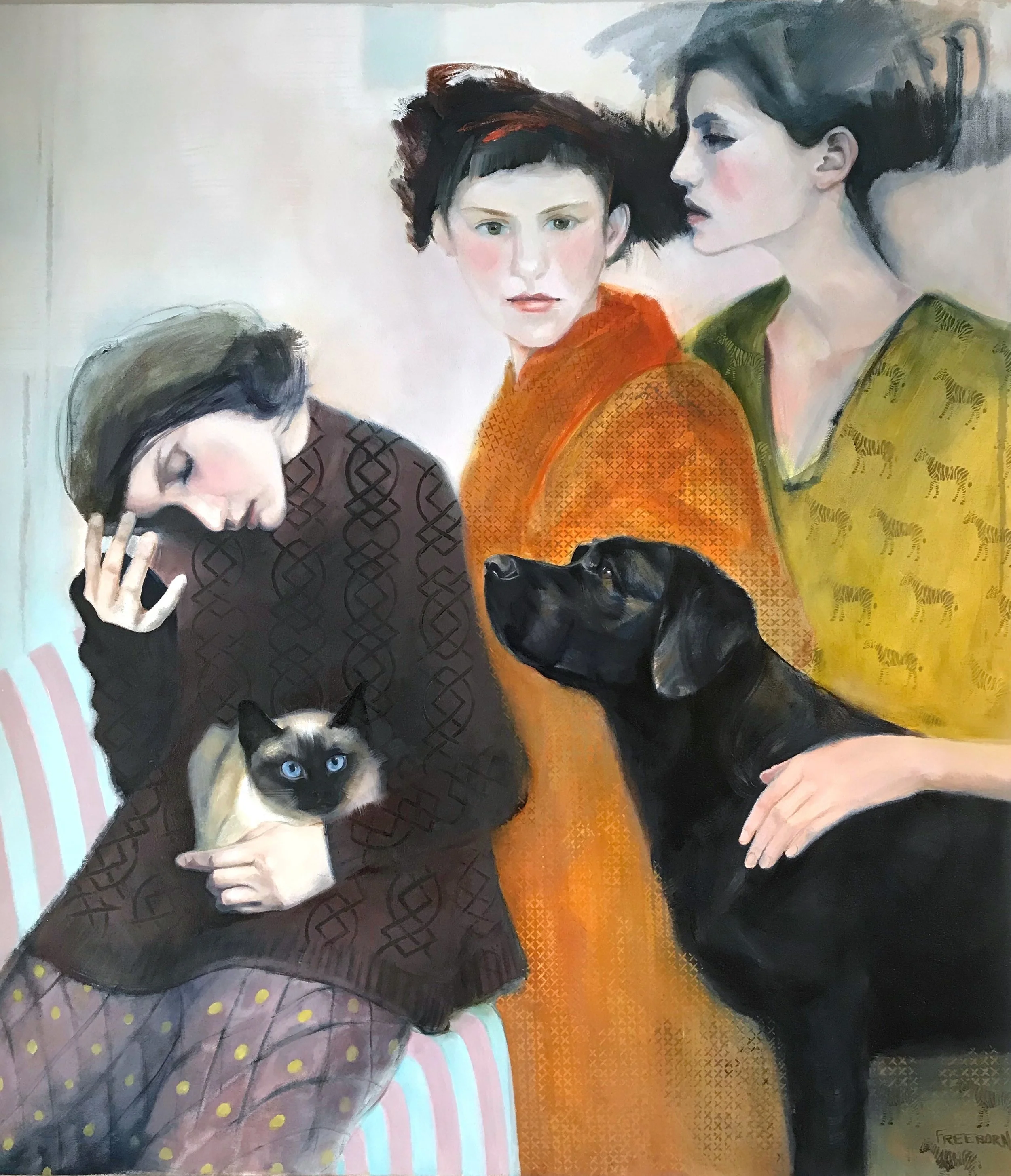 Three Sisters, 42" x 40" oil on canvas, SOLD