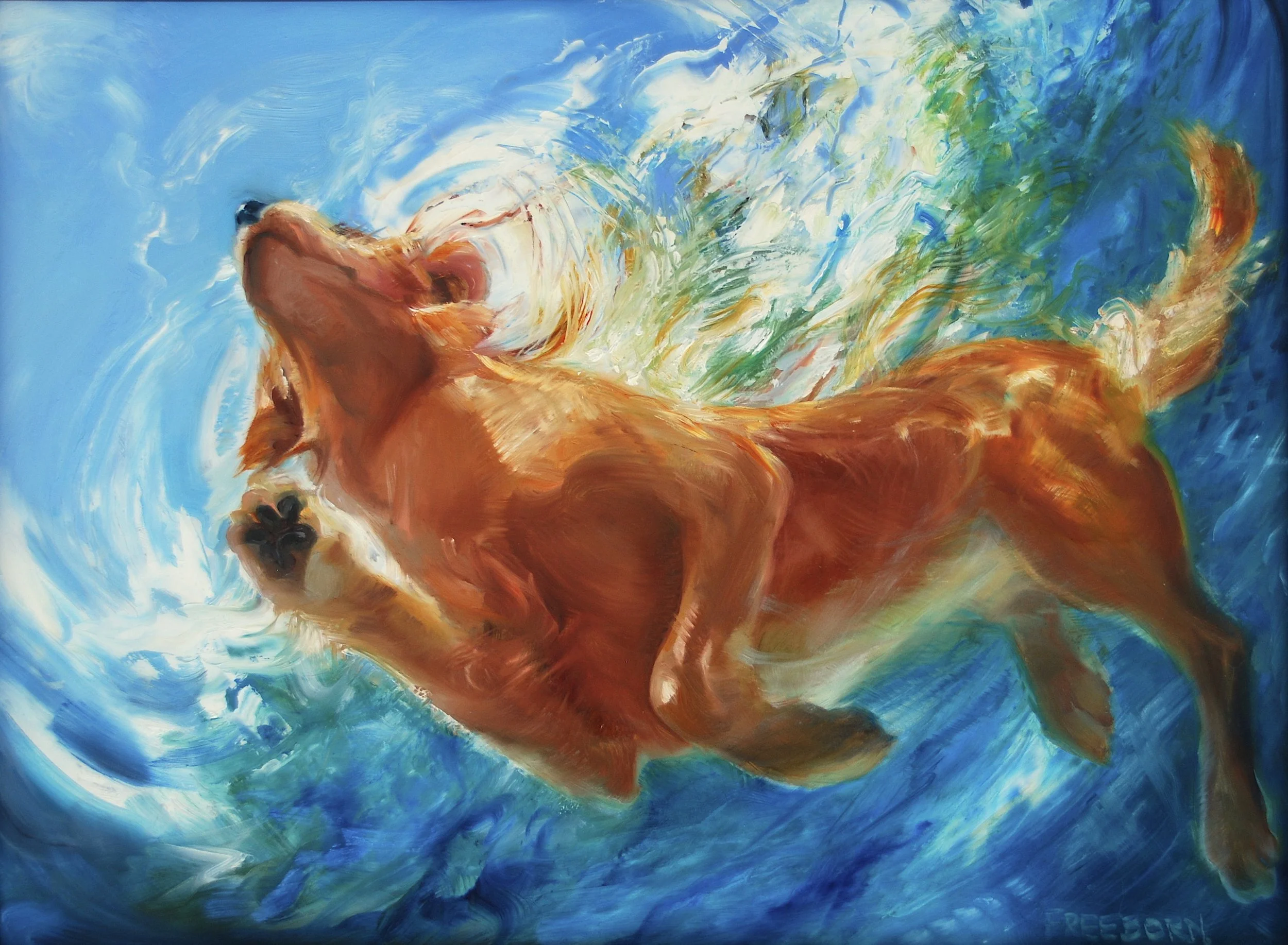   Scuba Diver , 9” x 12” oil on aluminum panel, SOLD 