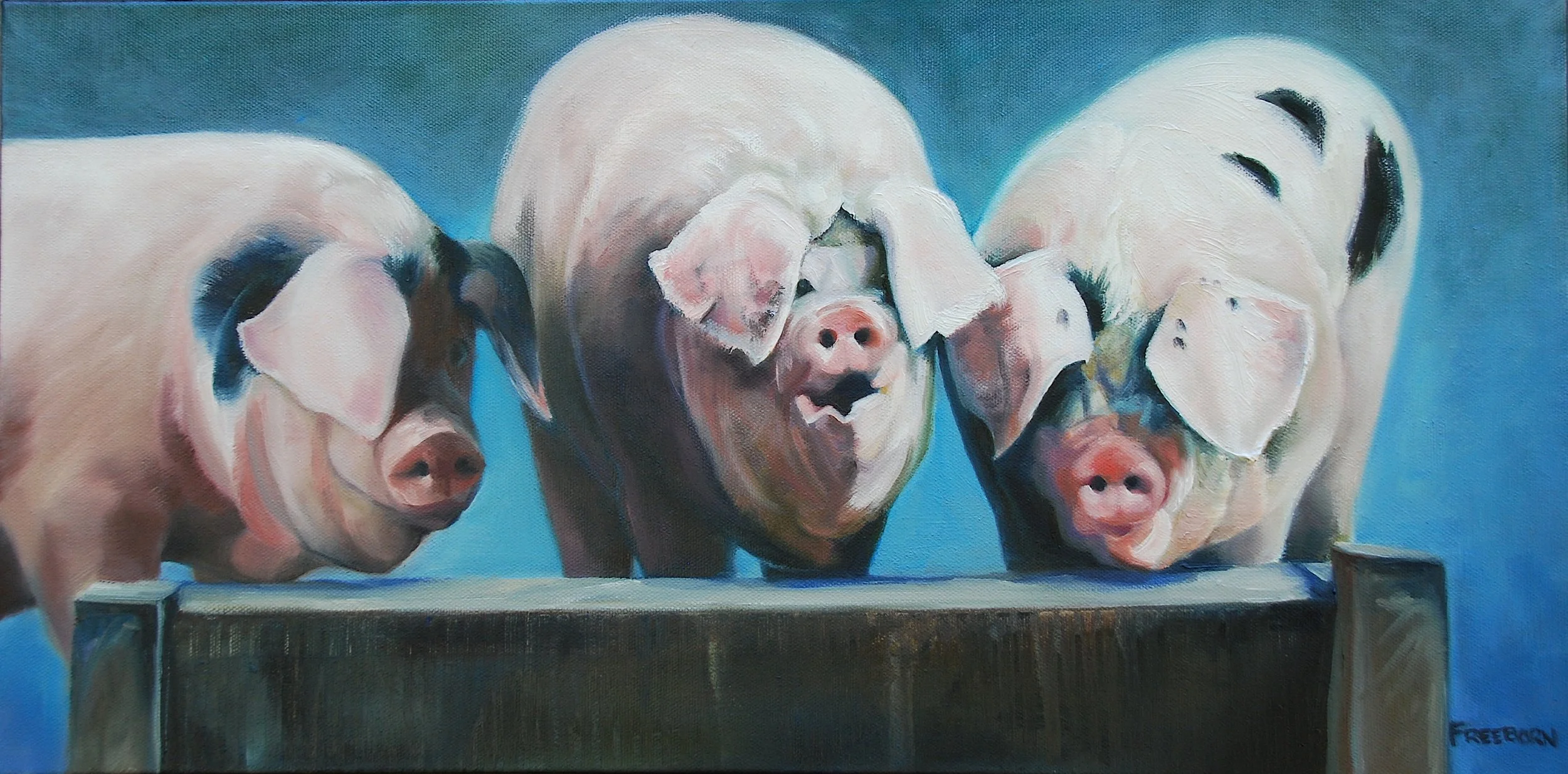   Straw, Sticks and Bricks,  12” x 20” oil on canvas, SOLD 