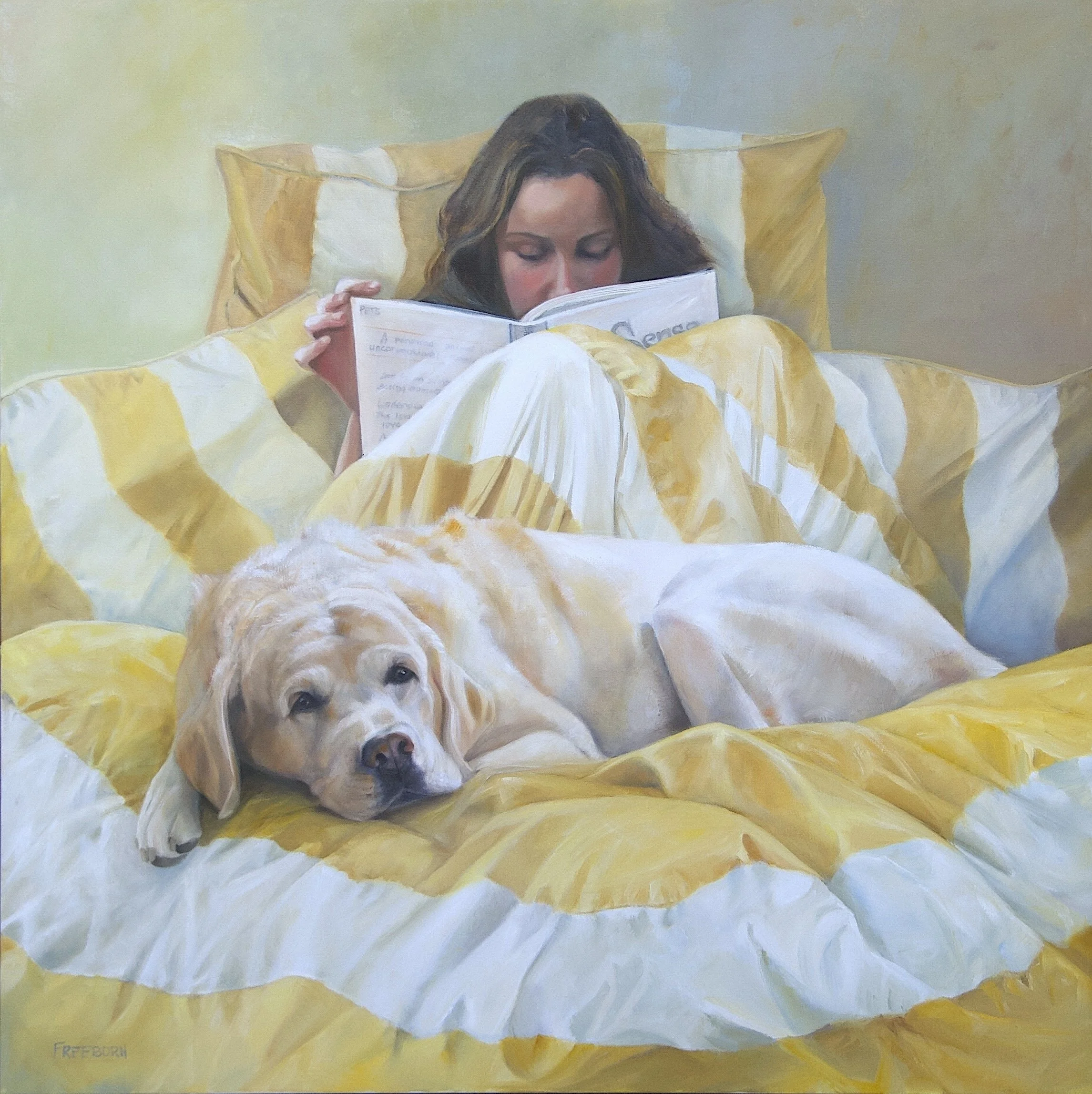   Creature Comforts,  36 × 36” oil on canvas 