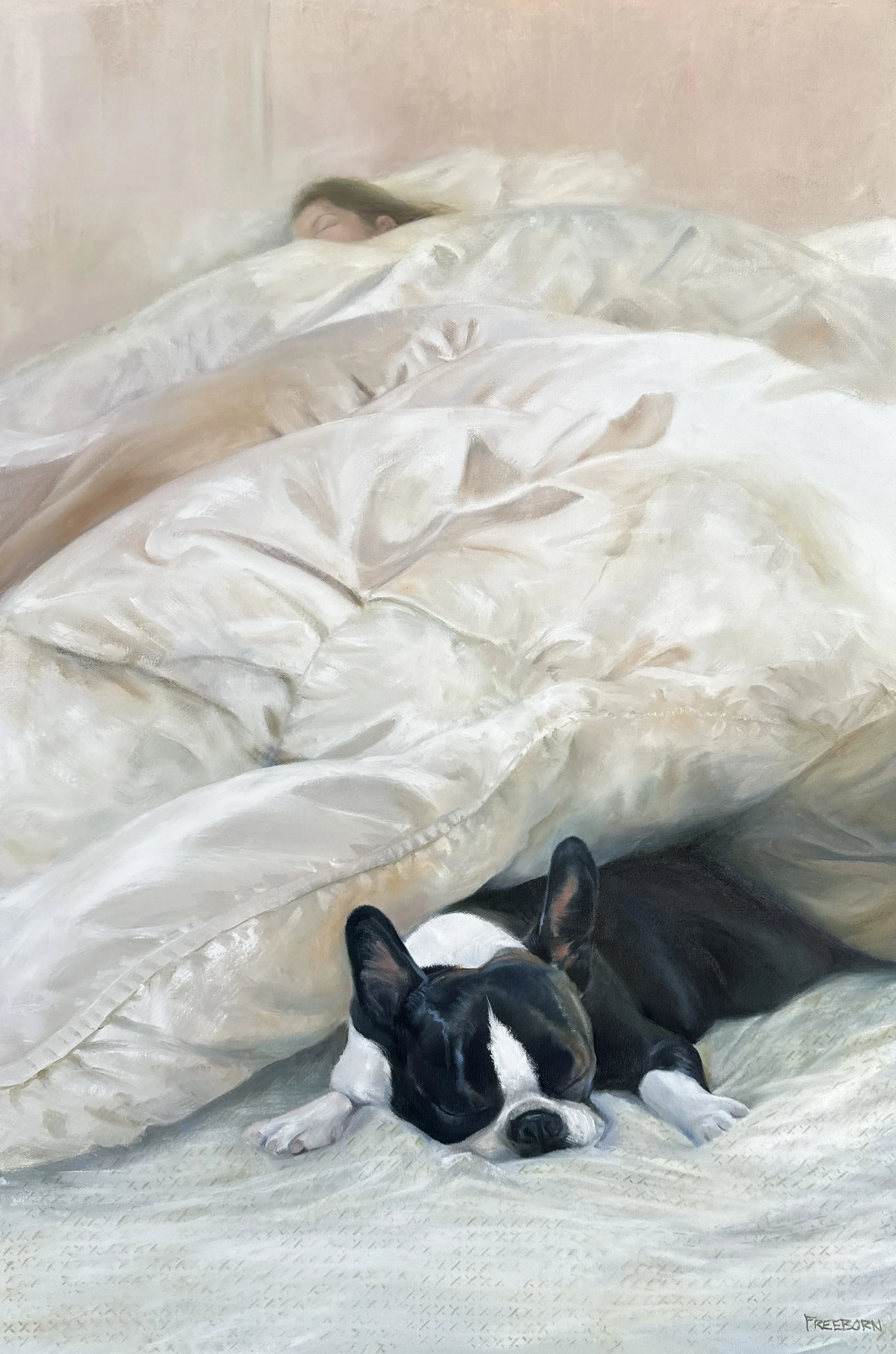   Tucked In,  36 × 24” oil on canvas 