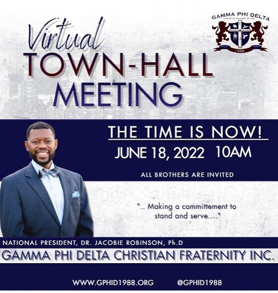 TOWN-HALL MEETING&hellip;

 
On behalf of The Gamma Phi Delta Christian Fraternity, INC, we are committing to stand and serve in solidarity with the communities of; Uvalde, TX., Buffalo., NY., and Orange County, CA. These senseless acts of violence i