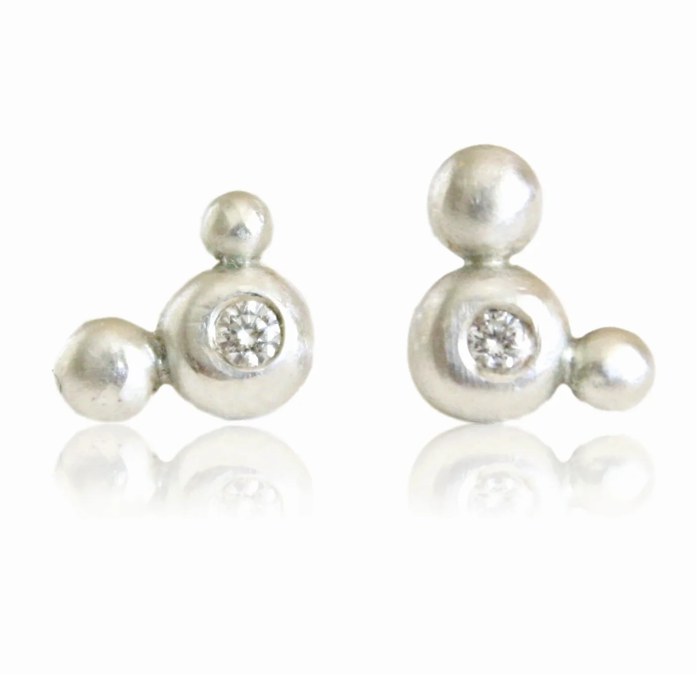 Molecule Diamond Studs : TorchFire Studio