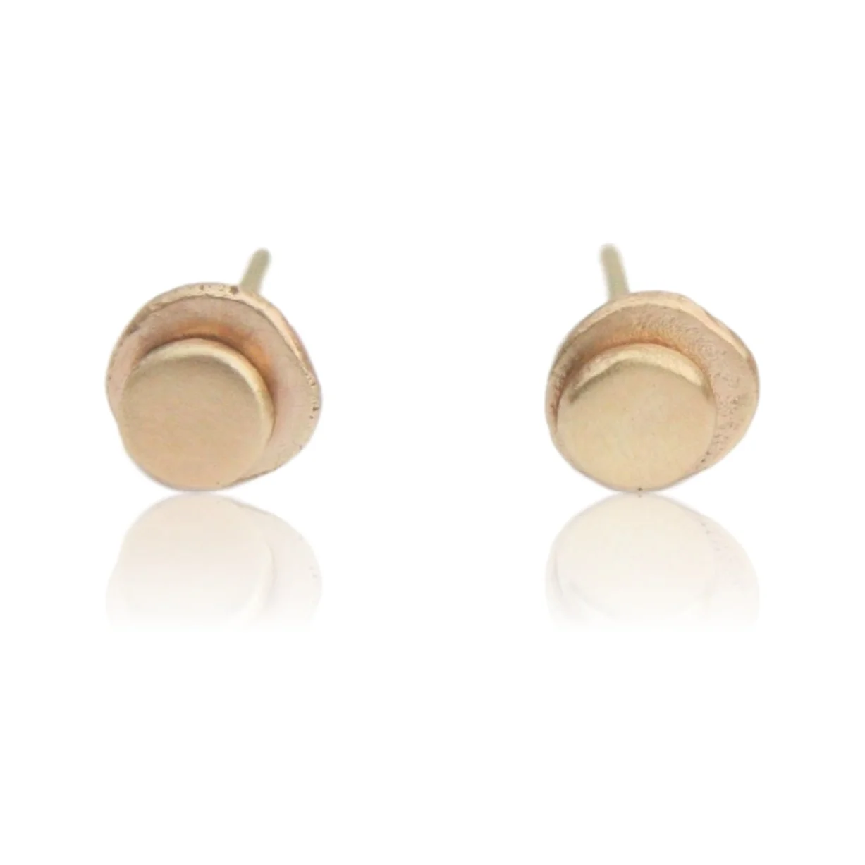 Cairn Stud Earrings in 14k Gold | Handmade jewelry by TorchFire Studio