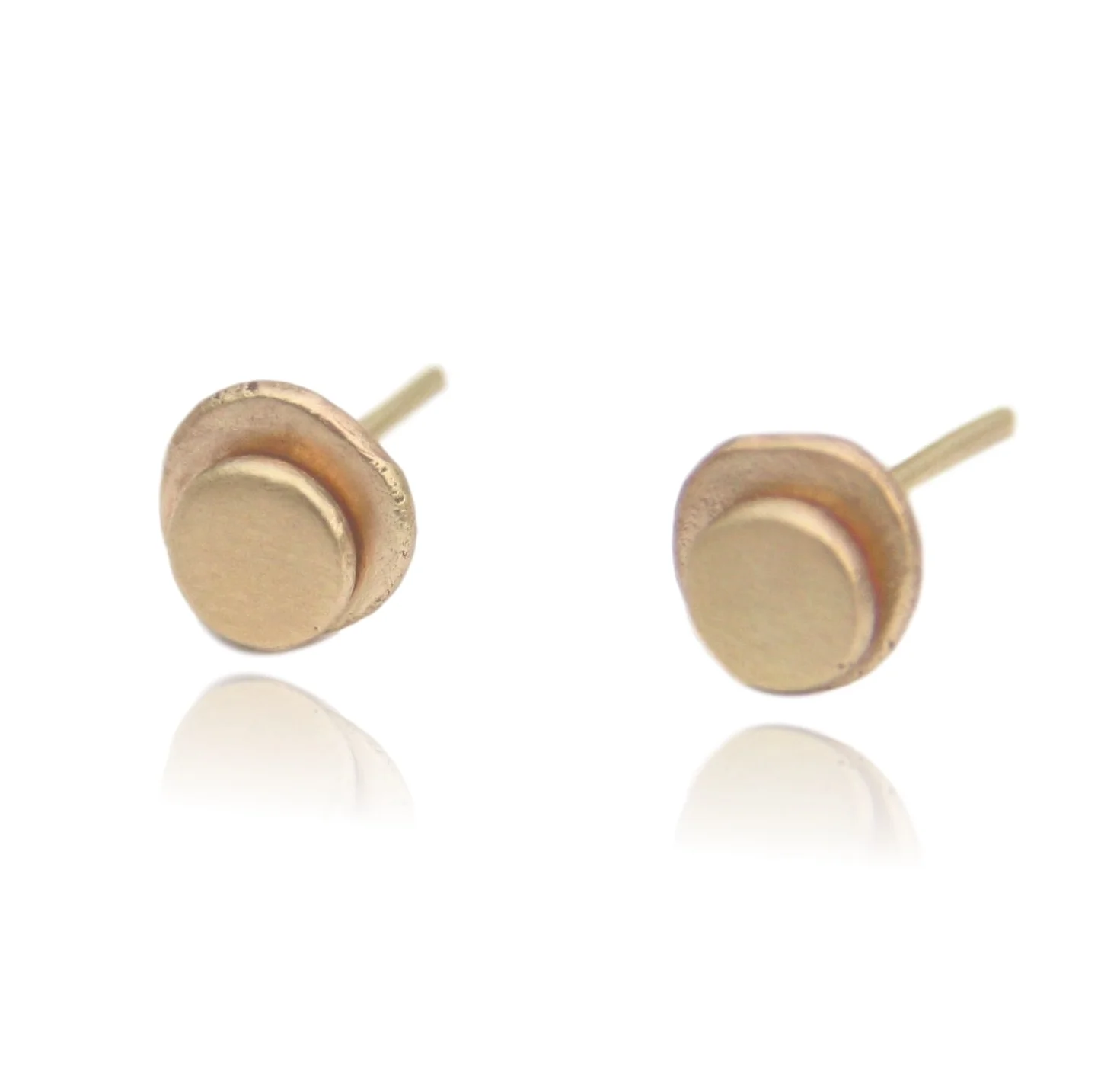 Cairn Stud Earrings in 14k Gold | Handmade jewelry by TorchFire Studio