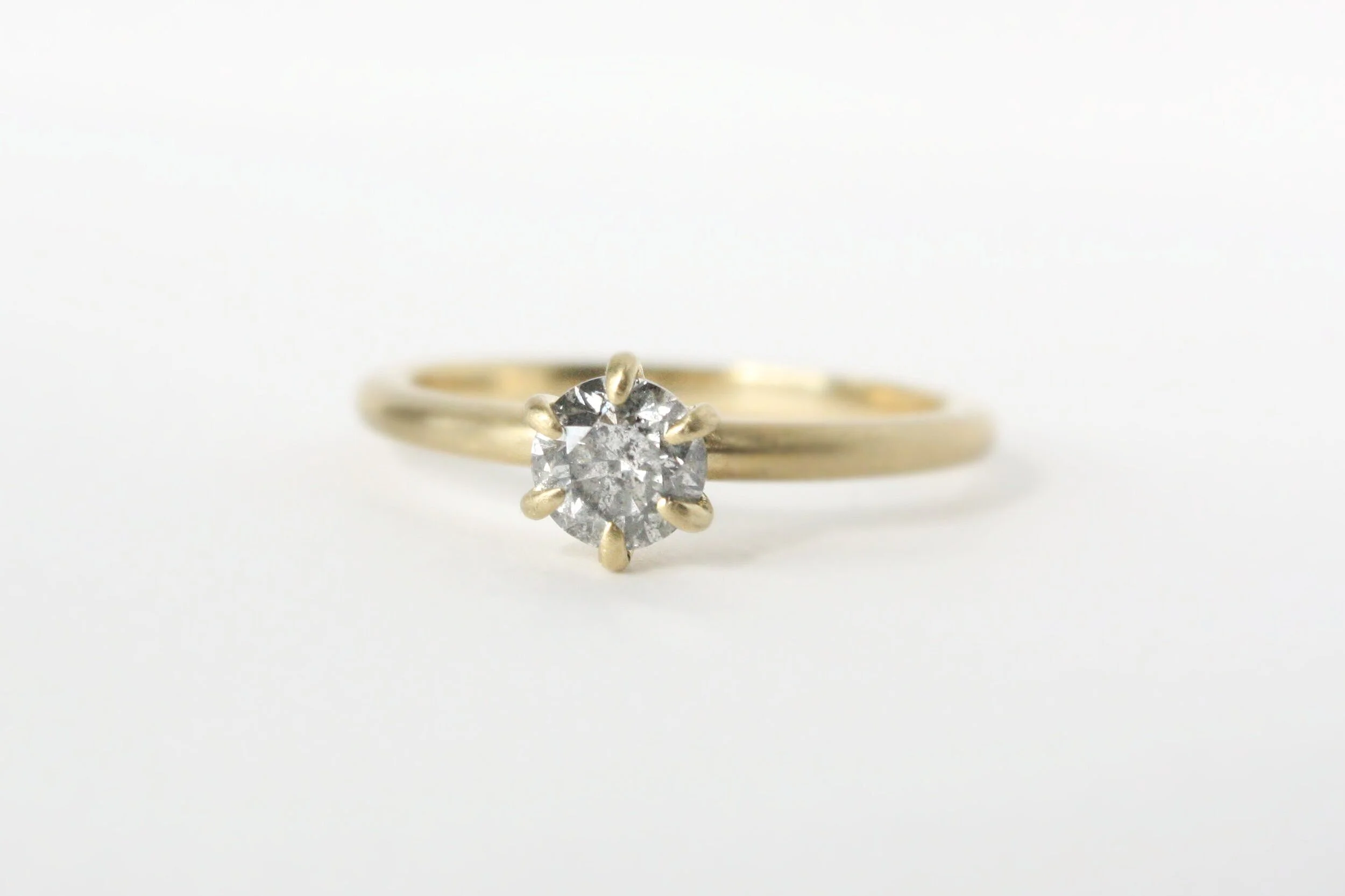 Salt and Pepper Diamond Ring 14k White Gold — TorchFire Studio