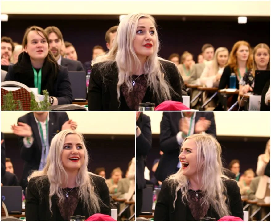 Adas reaction was legendary when she was re-elected as the leader of Senterungdommen! Congratulations Ada!