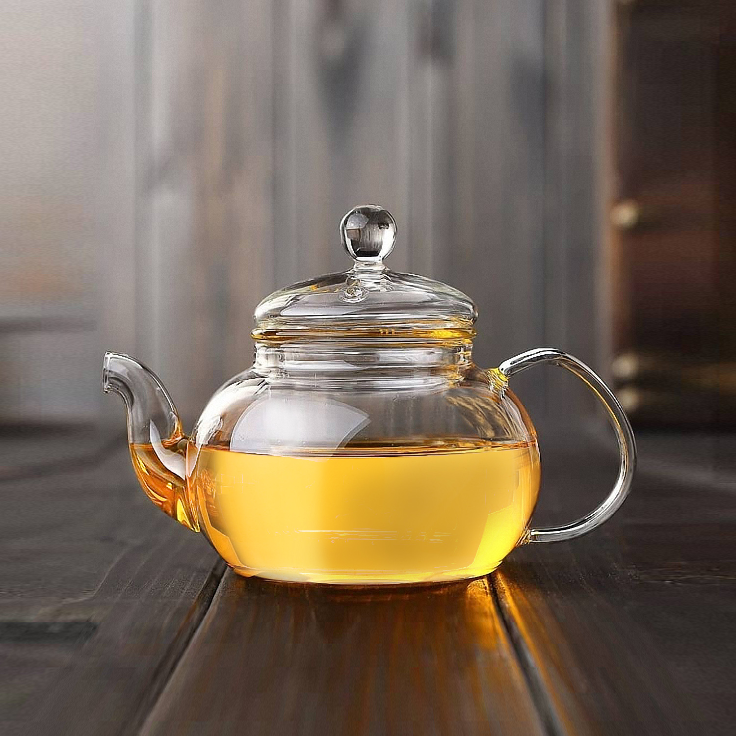 Tea Leaf Infuser I4Q3 Stainless Steel Glass Faced Modern Teapot Herbal