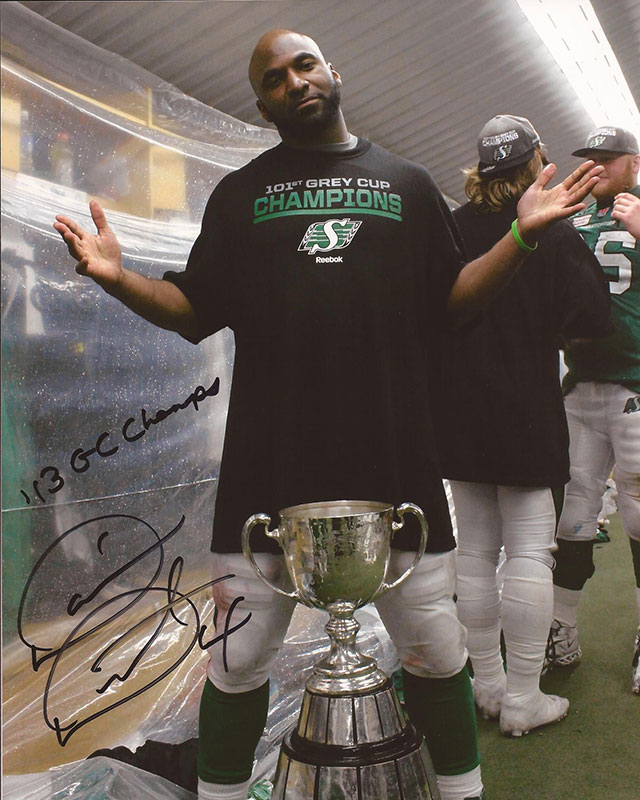 Autographed 2013 Grey Cup 8x10 Photo w/ '13 GC Champs 'inscription (signed in black ink) $45 + $5 shipping