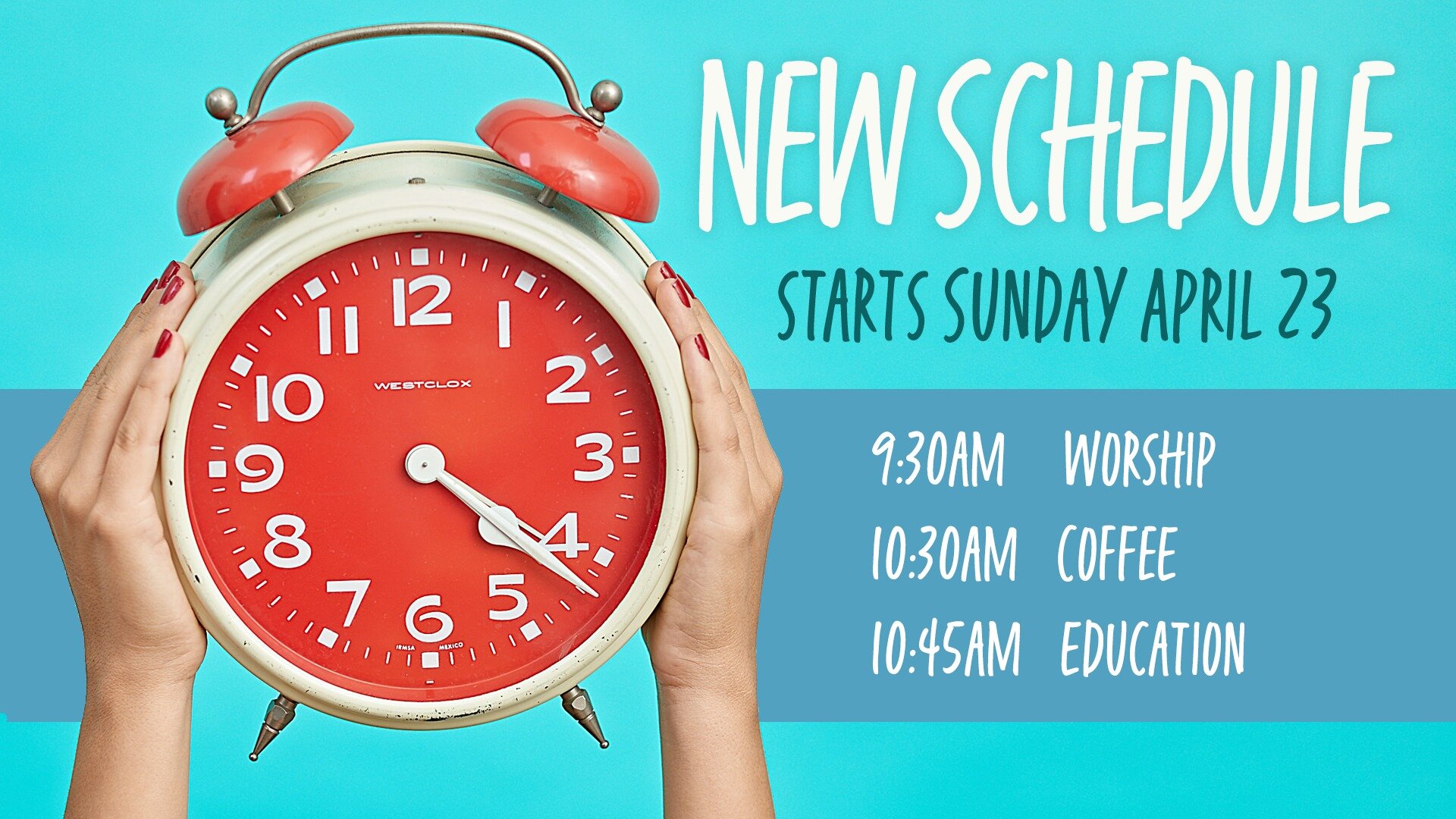Holy Cross begins a NEW schedule on Sunday. Worship starts at 9:30 a.m. After that, get some coffee and snacks before going to Bible Study and Sunday School at 10:45 a.m. For additional information and to enroll your children for Sunday School, pleas