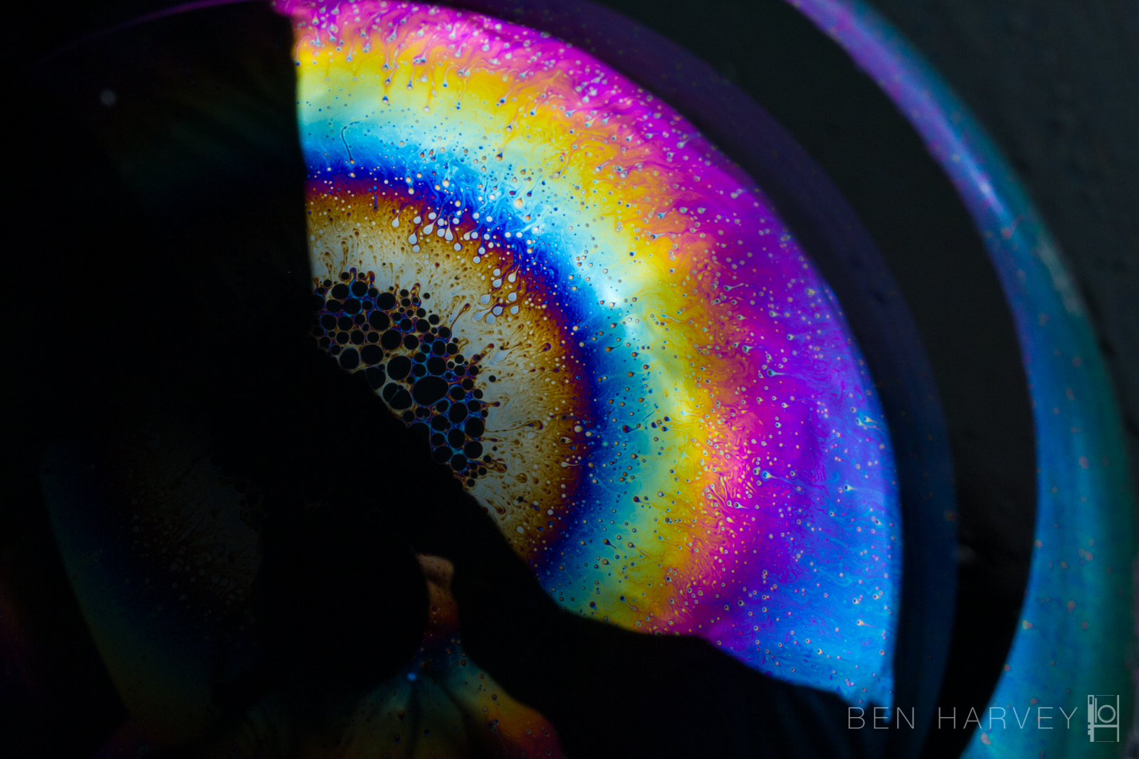 Where the colour is visible - you are seeing a reflection of the soft box