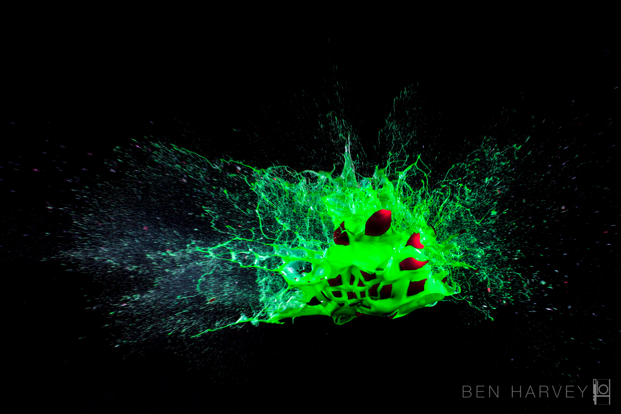 A Christmas Bauble filled with paint
