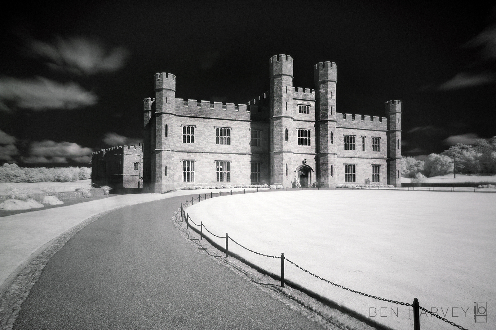This is an infra-red of Leeds Castle taken on an unconverted DSLR and IR filter