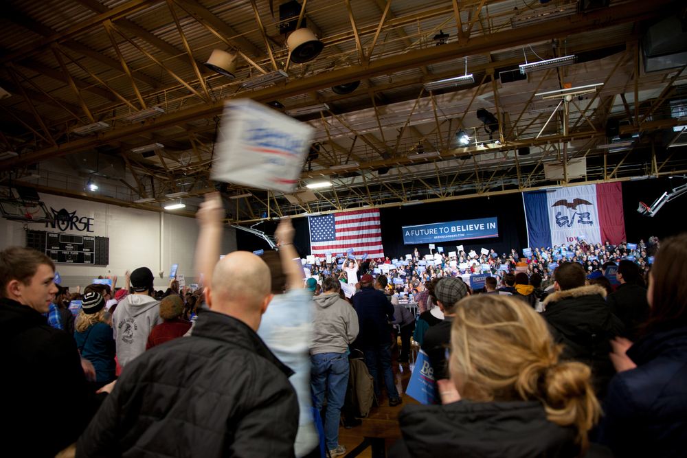  On Sunday, January 24th 2016, Bernie Sanders addressed an energetic cowd of over 2,000 faculty, staff, students and Decorah community members in the Luther College main gym. That rally was part of his last big push to get his message out before the 