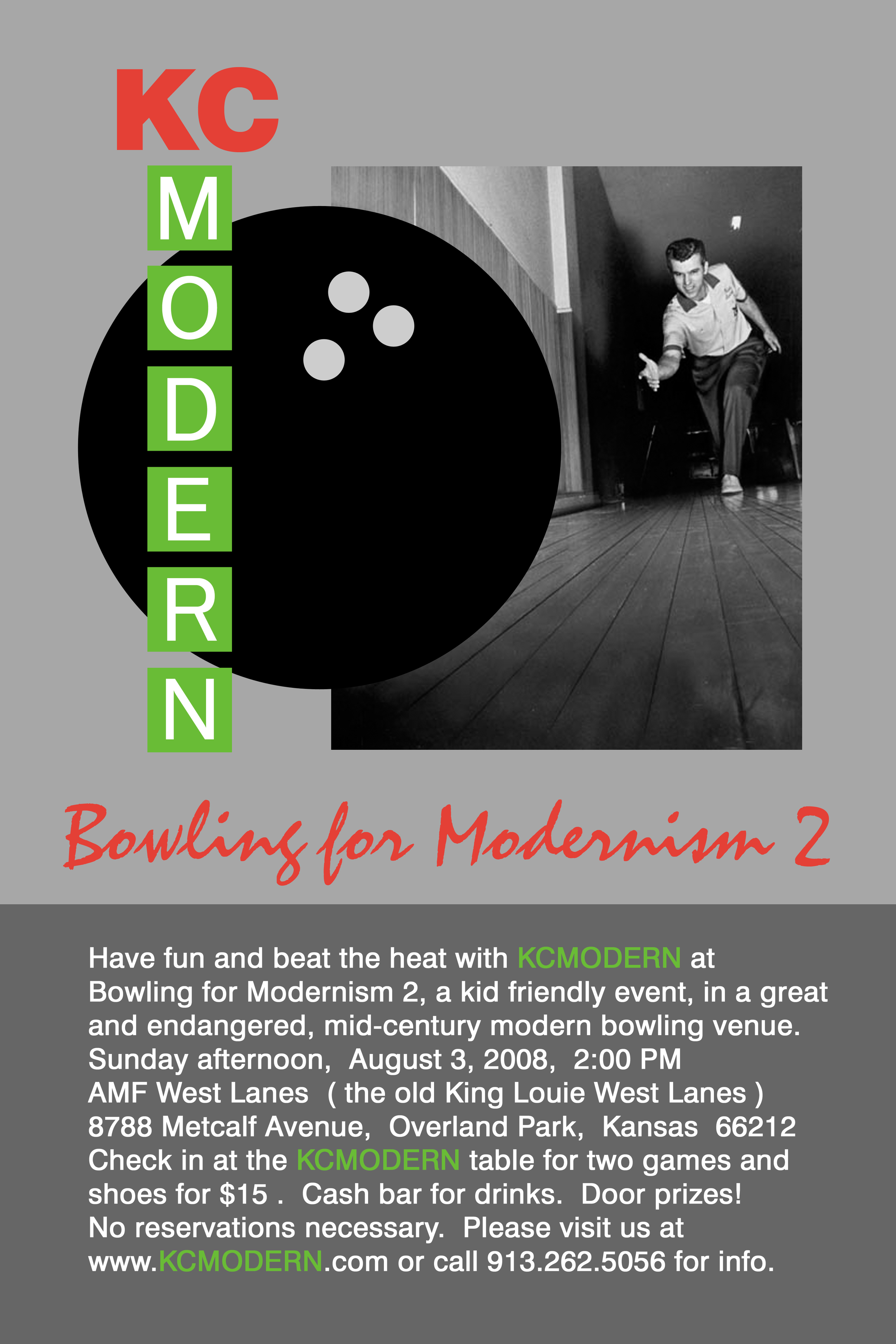 KCmodern Bowling for Modernism 2 Invite